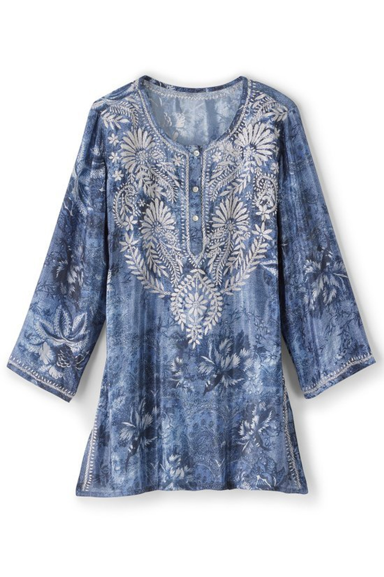 Silvia Embroidered Tunic - Soft Surroundings Outlet
