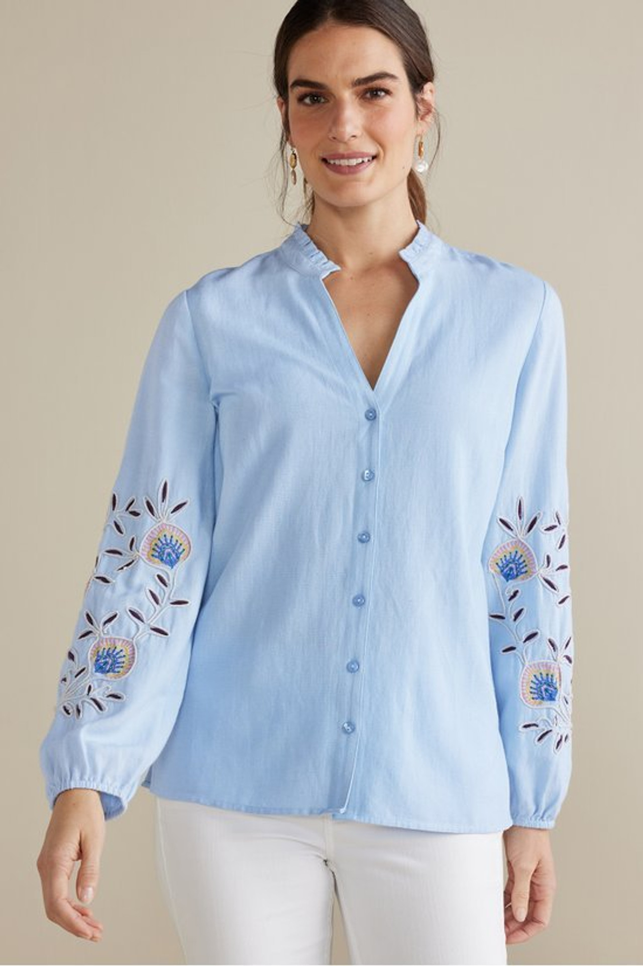 Titania Embroidered Top - Soft Surroundings Outlet