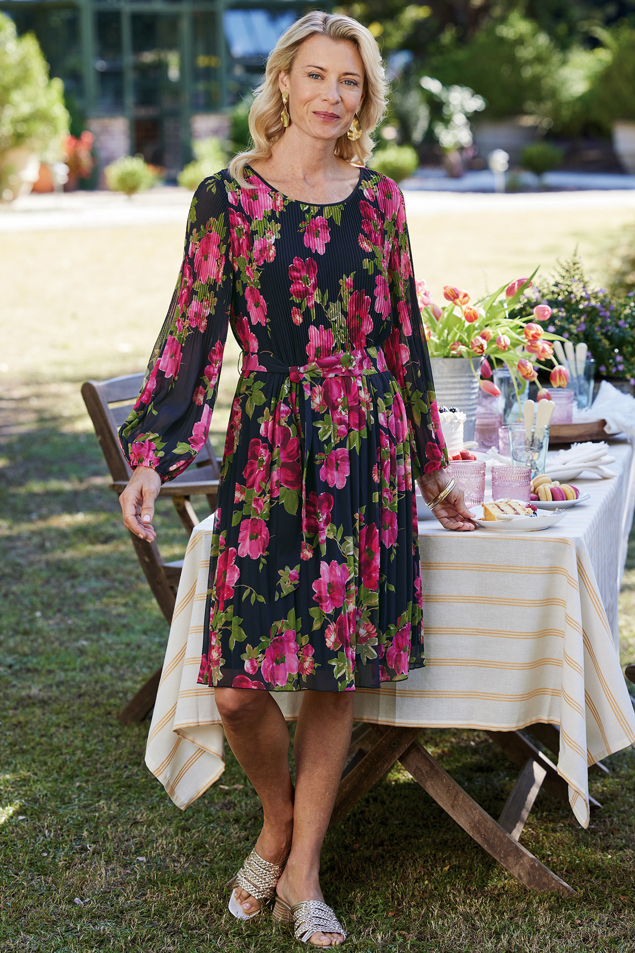 Ondine Pleated Dress - Soft Surroundings Outlet