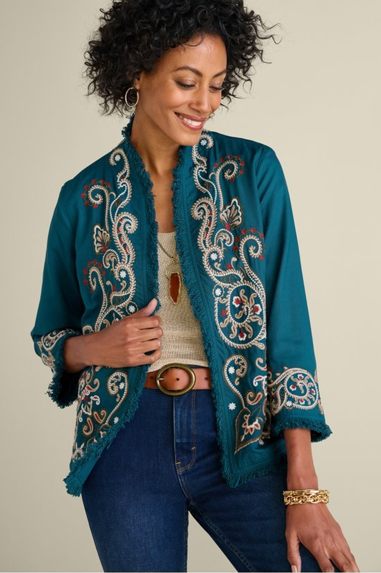 Kiruna Embroidered Jacket - Soft Surroundings Outlet