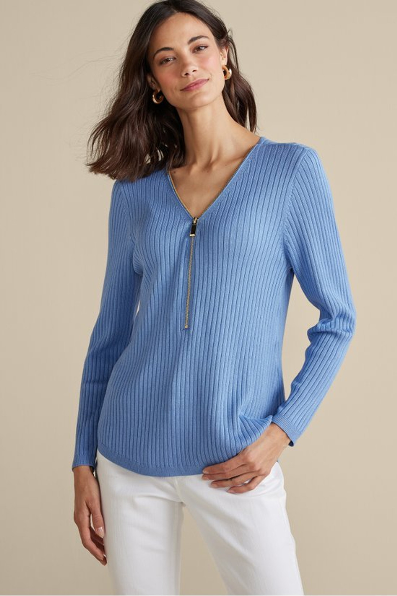 SoftEssential™ Ribbed Valentina Sweater - Soft Surroundings Outlet