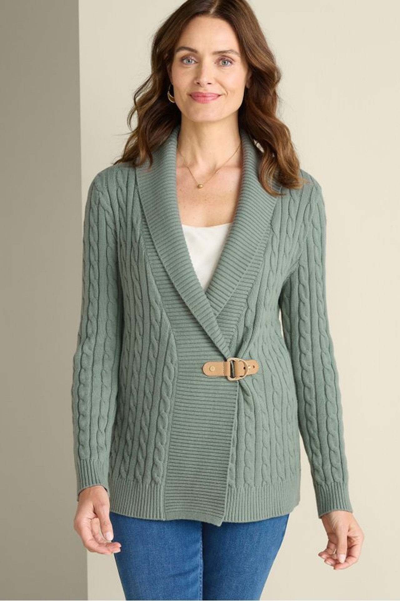Ivey Cable Knit Cardigan - Soft Surroundings Outlet