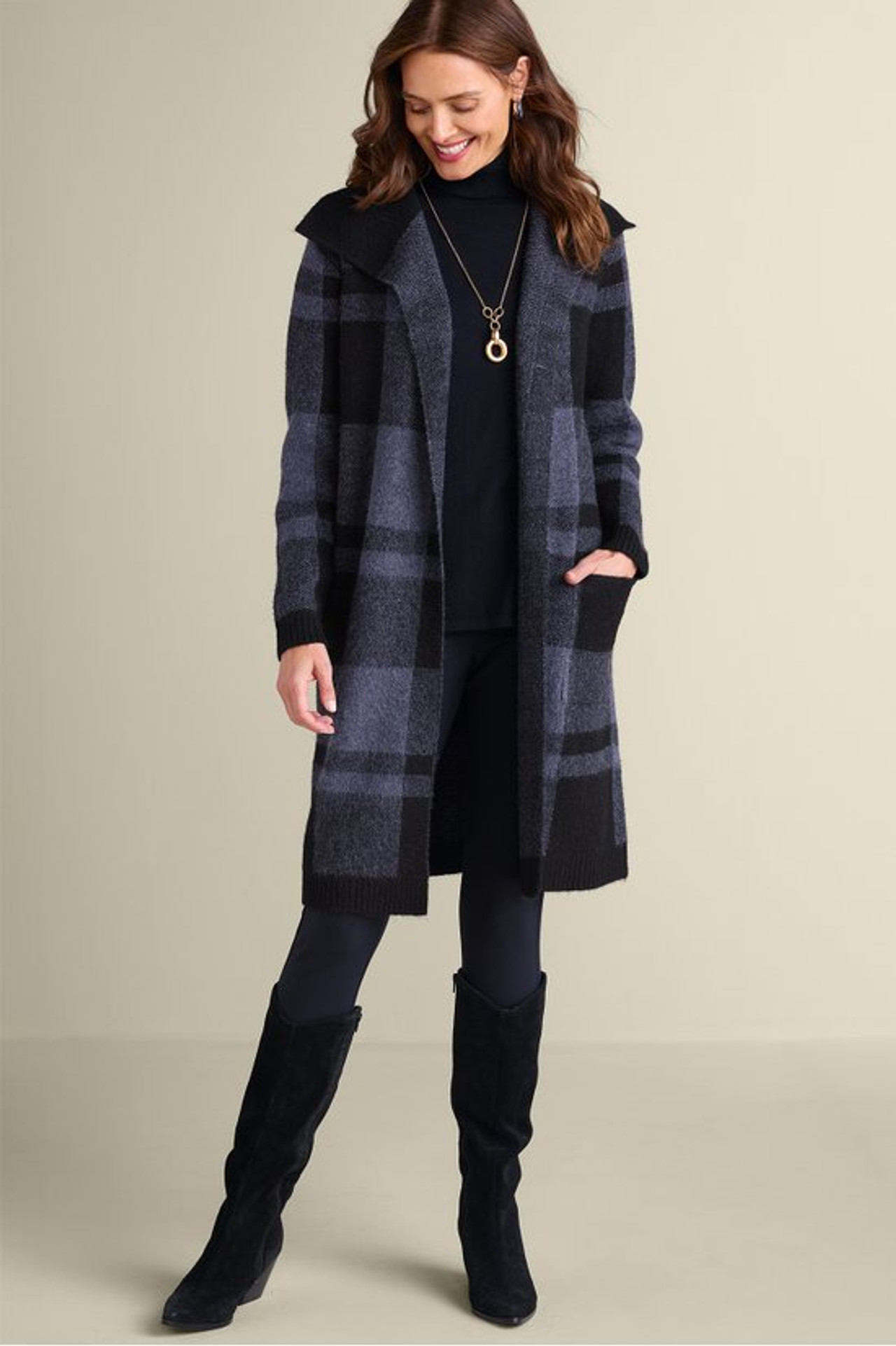 Posh Plaid Cardigan - Soft Surroundings Outlet