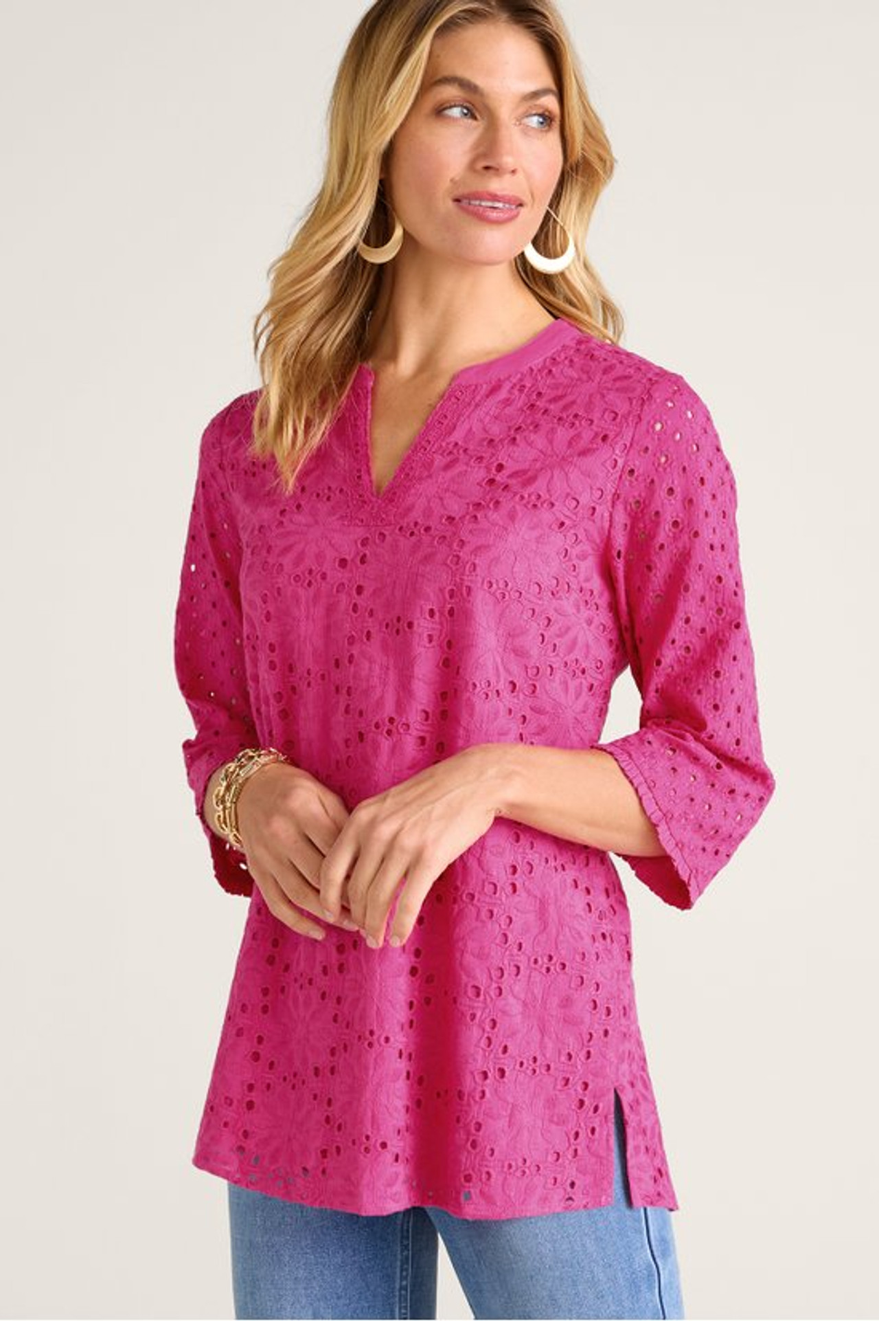 Rosie Eyelet Tunic - Soft Surroundings Outlet