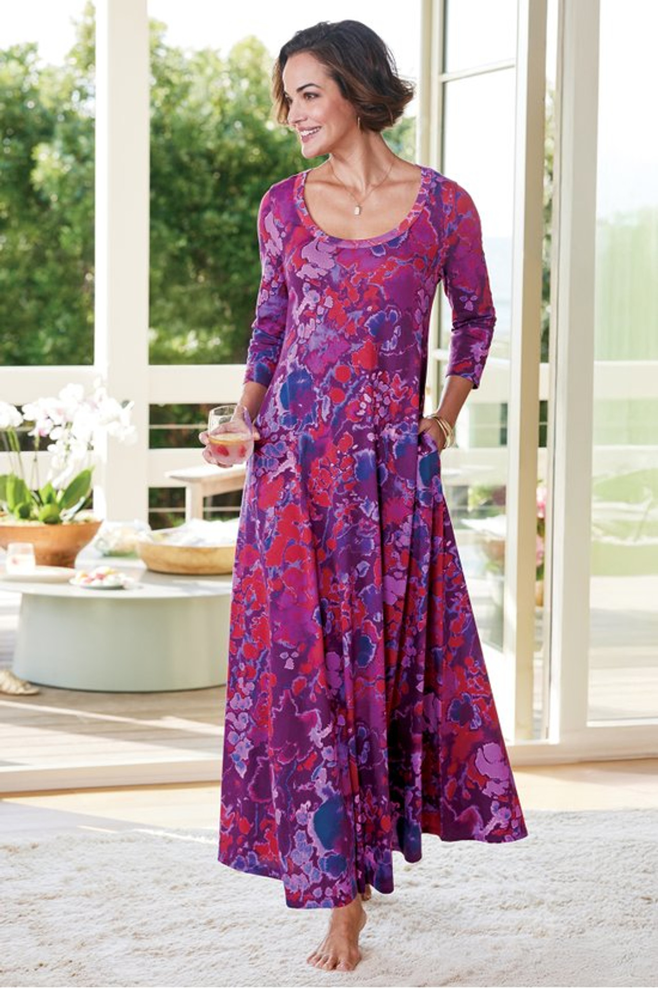 Santiago 3/4 Sleeve Dress - Soft Surroundings Outlet