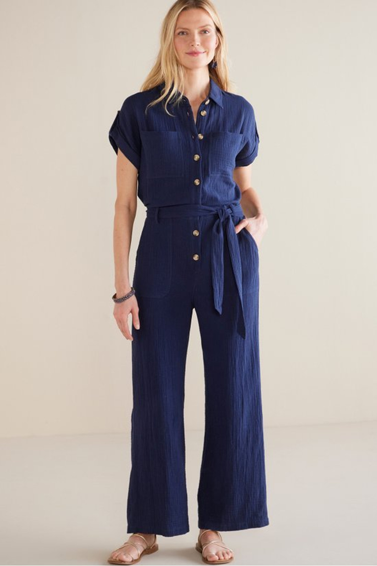 Natasha Gauze Jumpsuit - Soft Surroundings Outlet