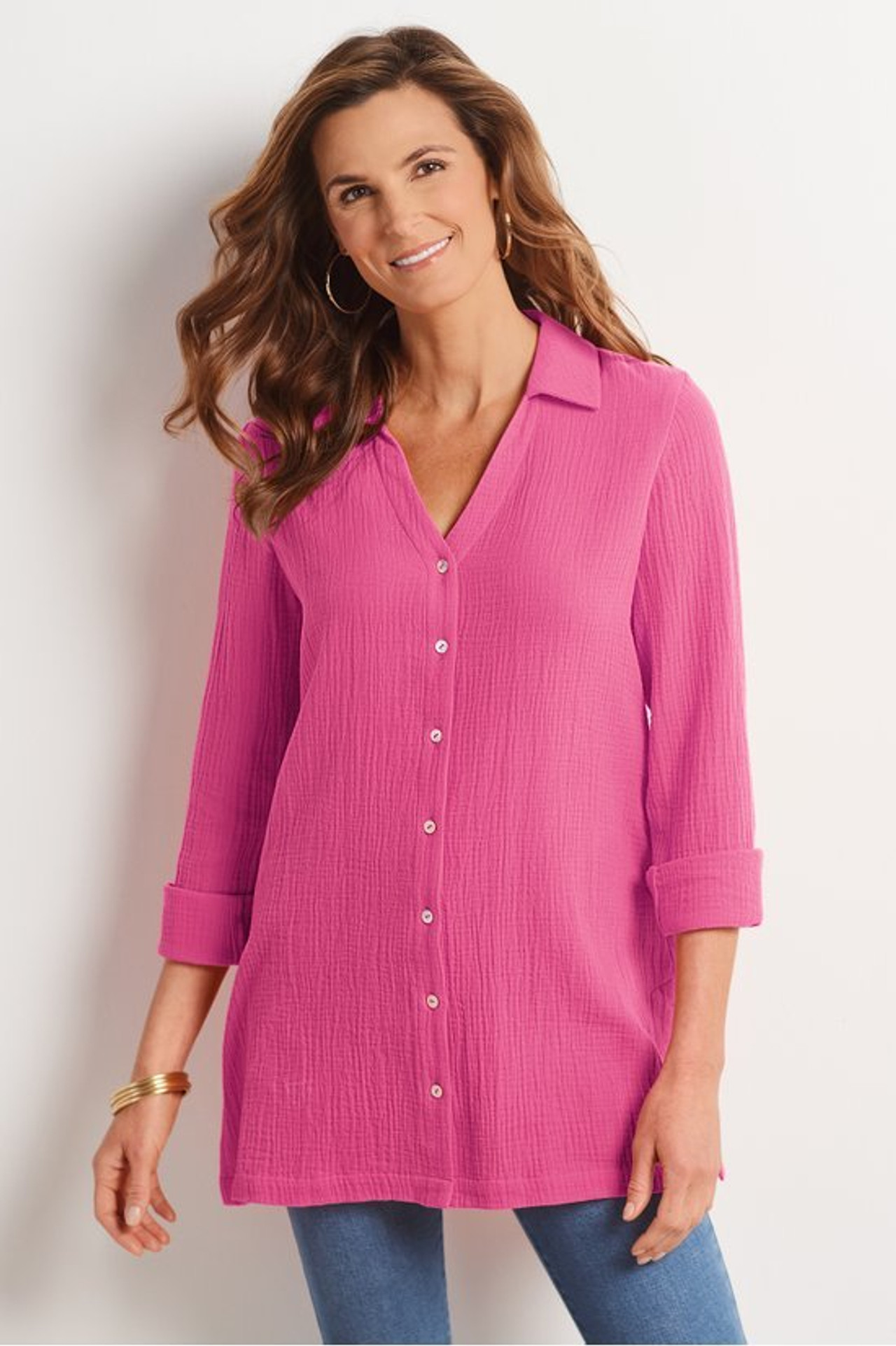 Escambia Gauze Tunic Shirt - Soft Surroundings Outlet