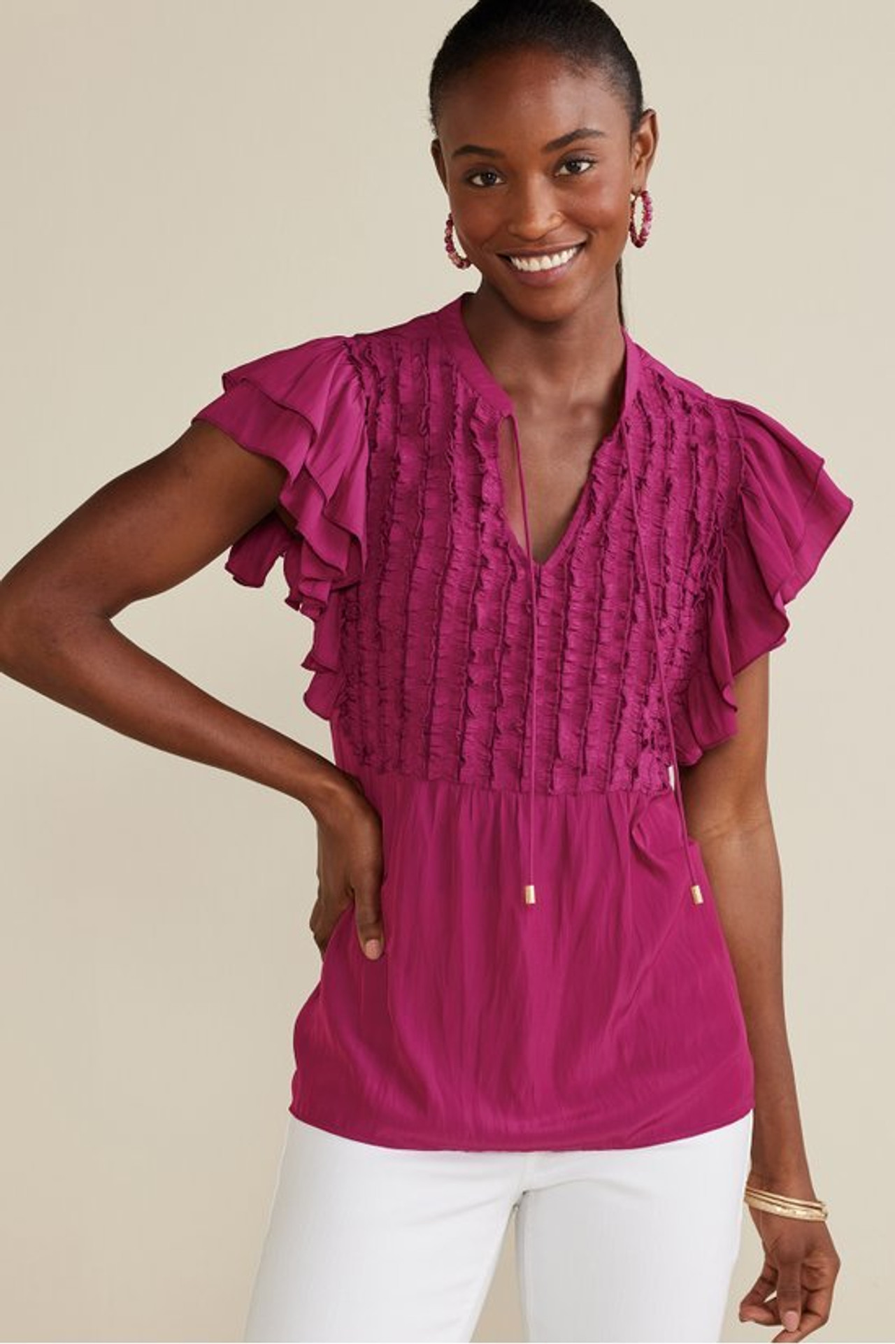 Victoria Ruffle Tunic - Soft Surroundings Outlet