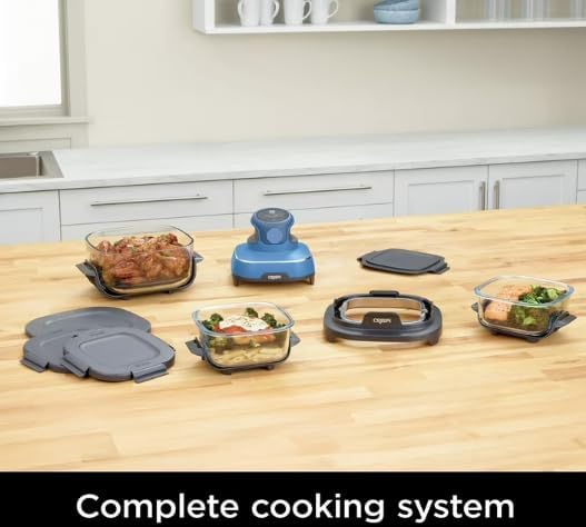 Ninja Crispi 5 in 1 Portable Glass Air Fryer Cooking System Small and large batch containers