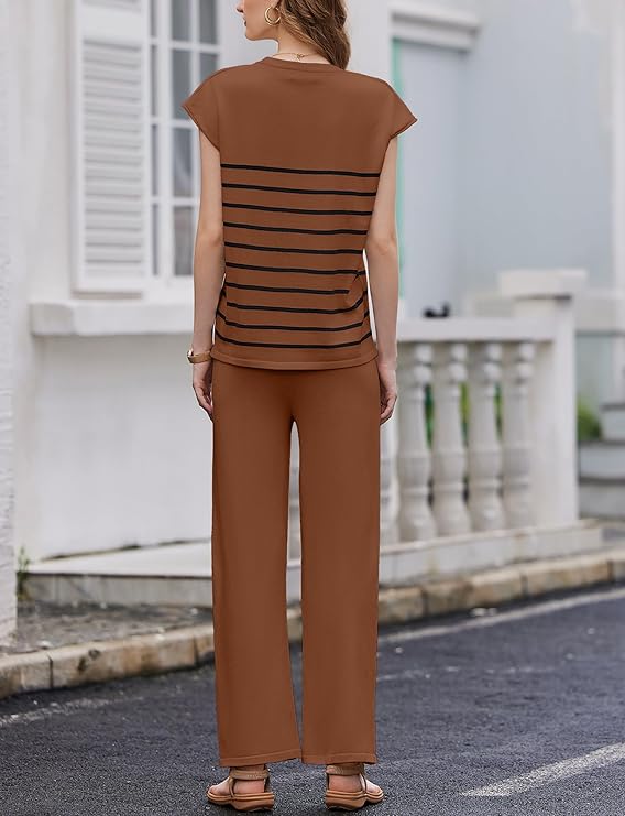 Striped Lounge Set 2 Piece Sweater Matching Outfits