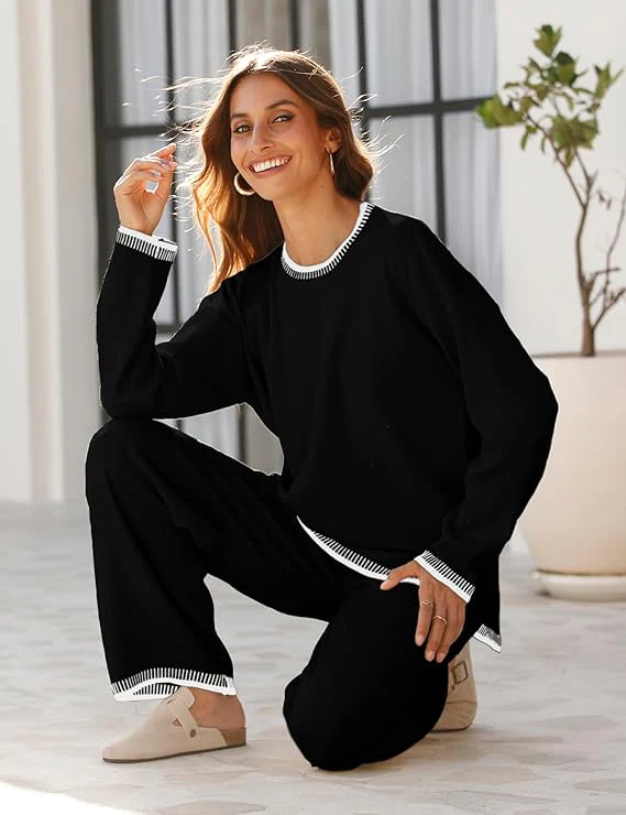 Women's Sweater Sets 2 Piece Outfits Knitted Pullover