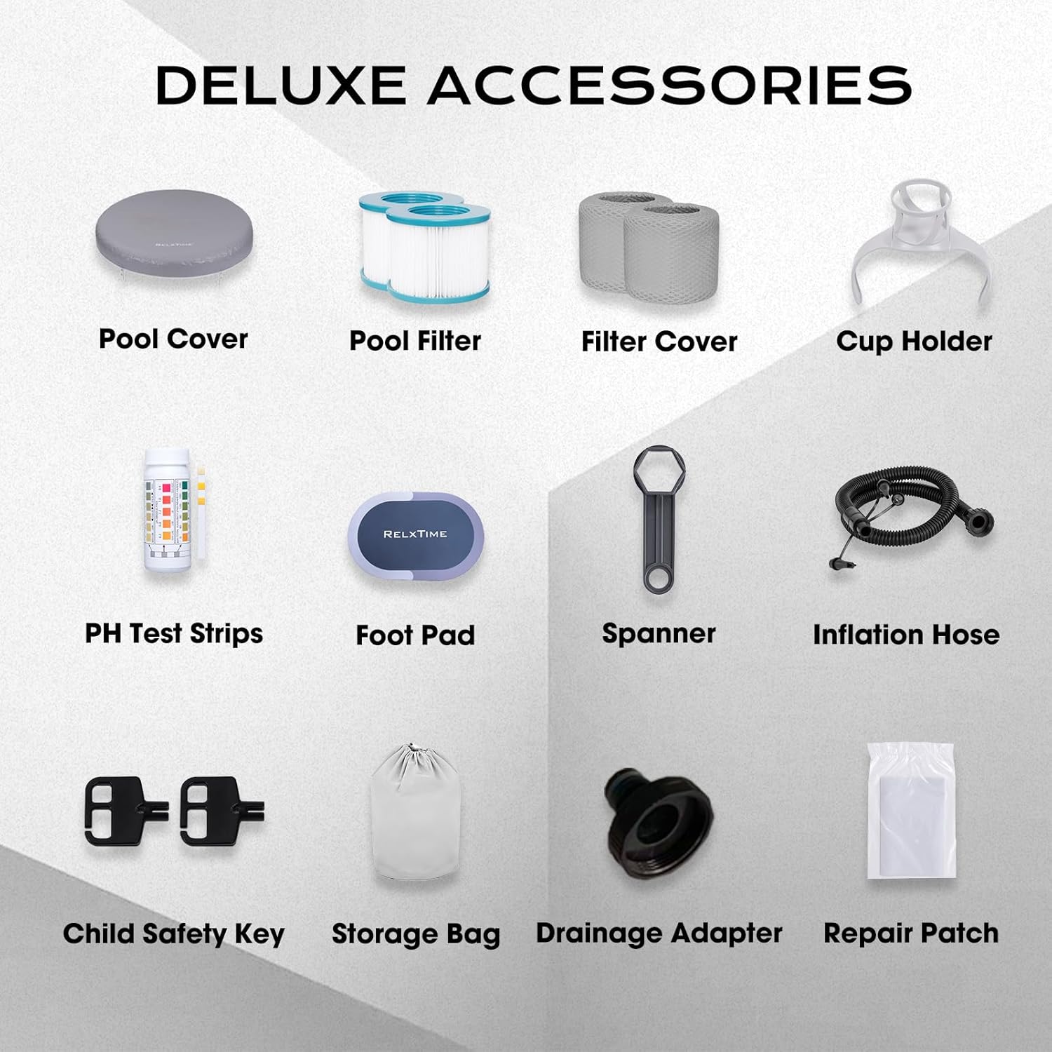 Inflatable Hot Tub 2-4 Person 110 Air Jets, Portable Blow Up Hottub with Cover, Built in Heater Pump, Round Outdoor Spa, Cup Holder, 2 Filters, Black