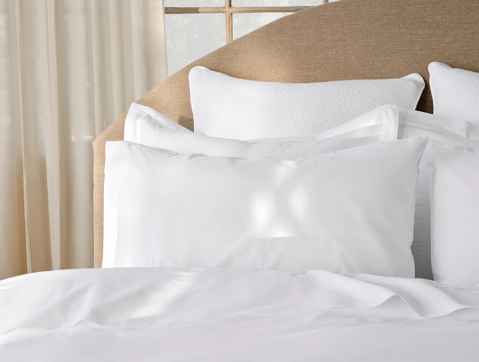 Floret Embroidered Organic Percale Pillowcases