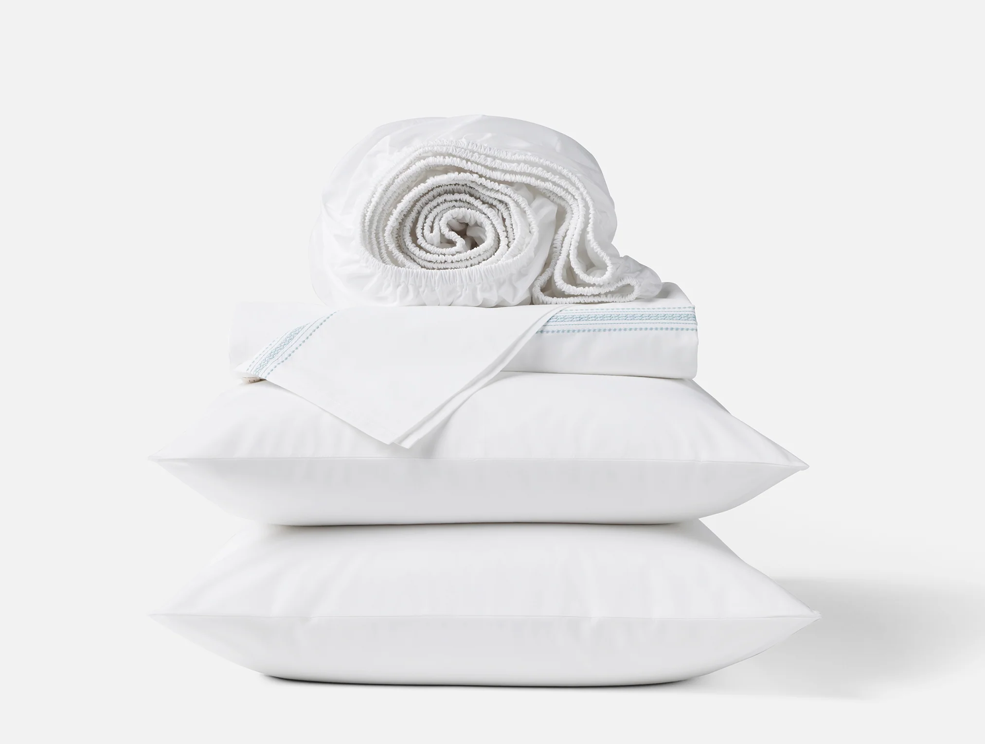 Landscape Embroidered Organic Percale Sheet Set