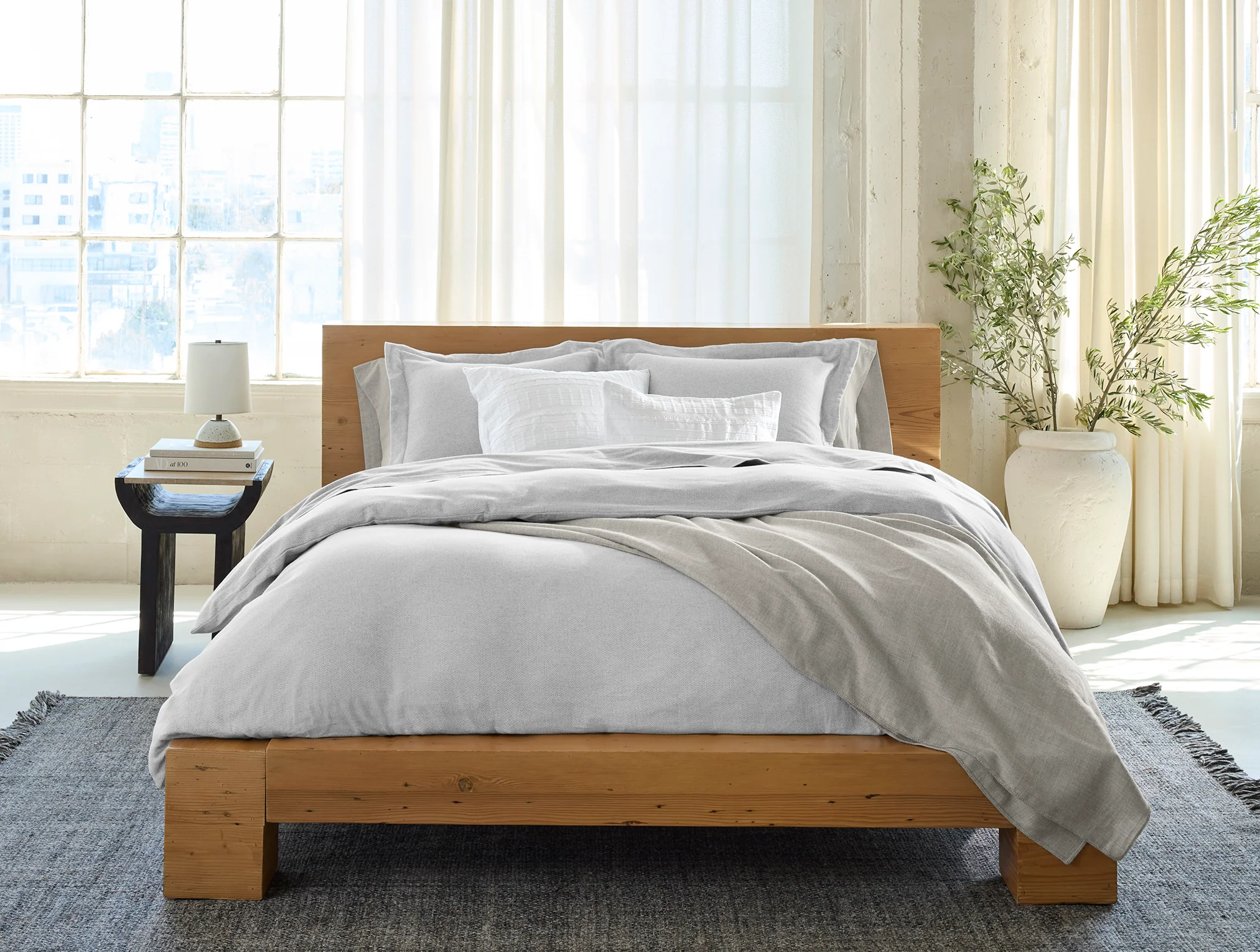 Cloud Brushed™ Organic Flannel Heather Texture Duvet Cover