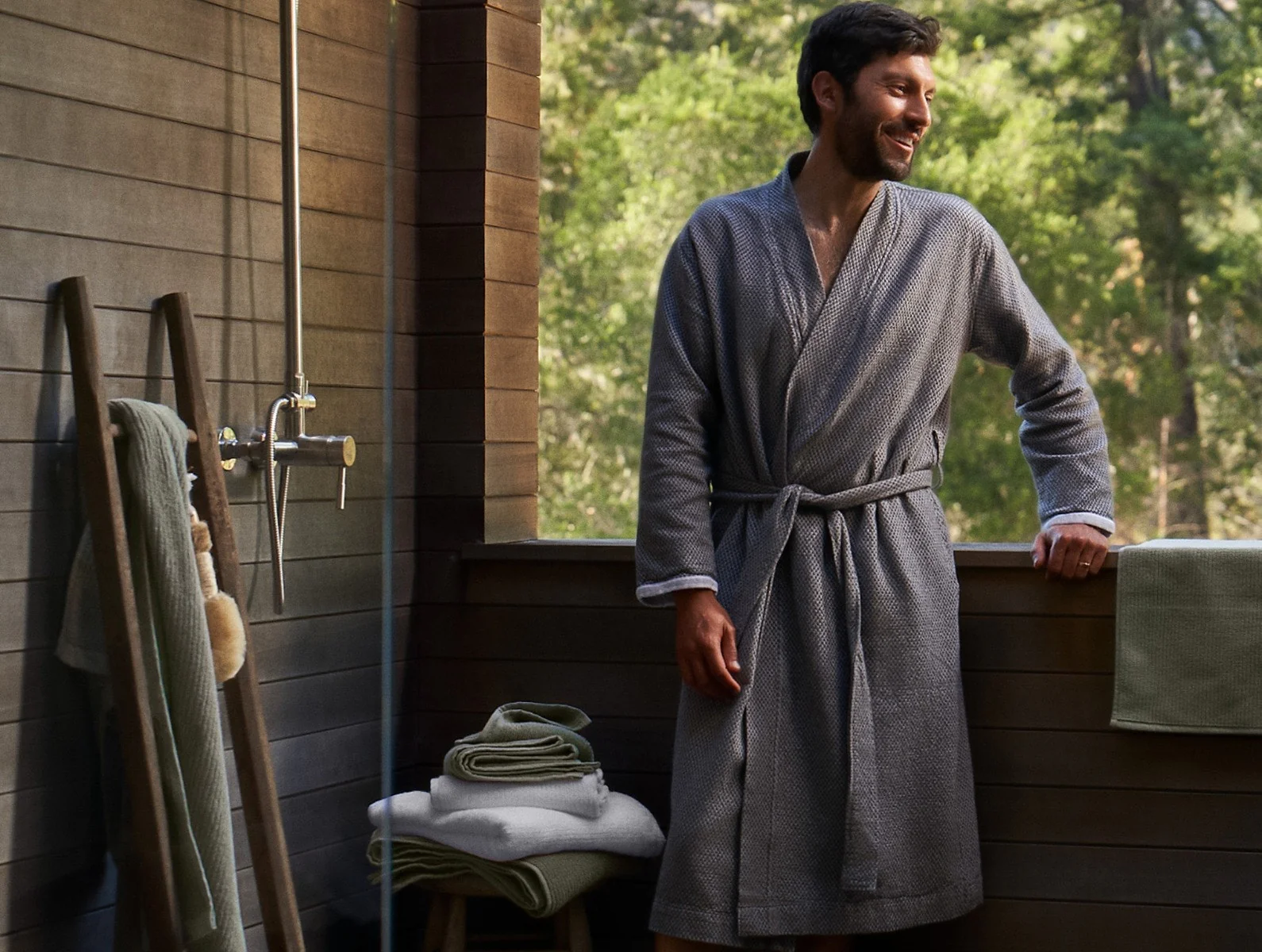 Unisex Mediterranean Organic Modern Robe