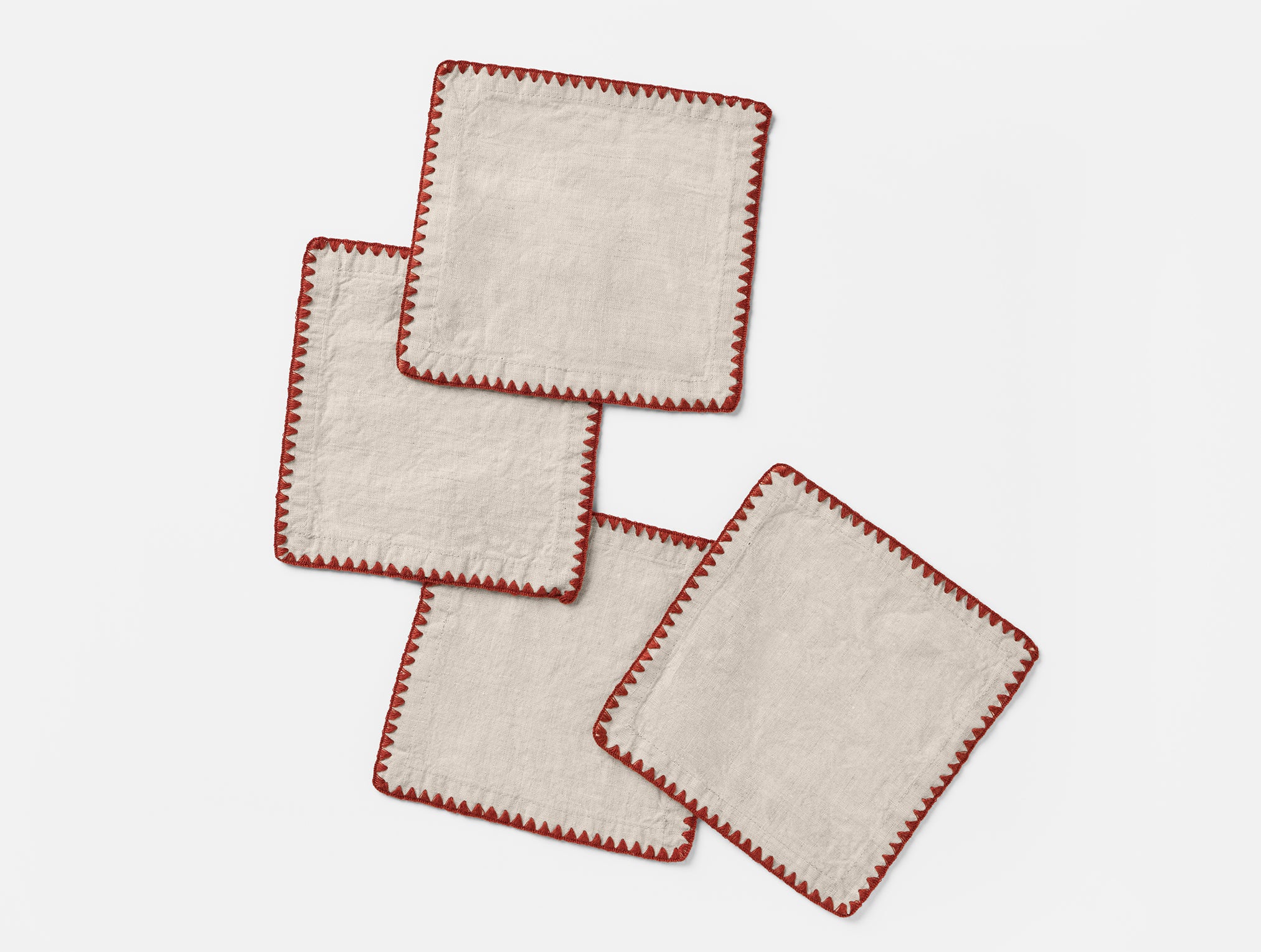 Olivos Embroidered Organic Linen Napkins