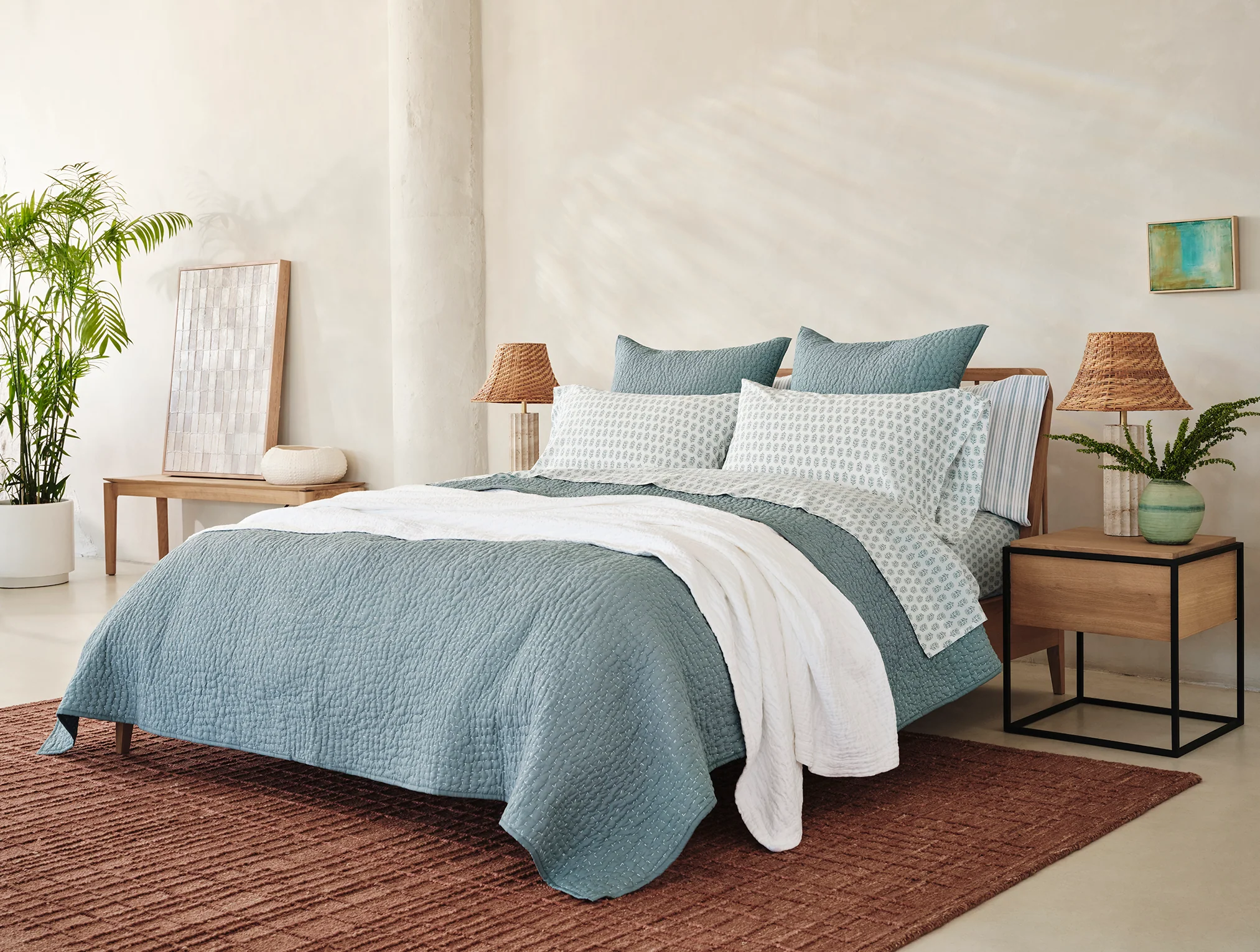 Pebbled Handstitched Organic Quilt