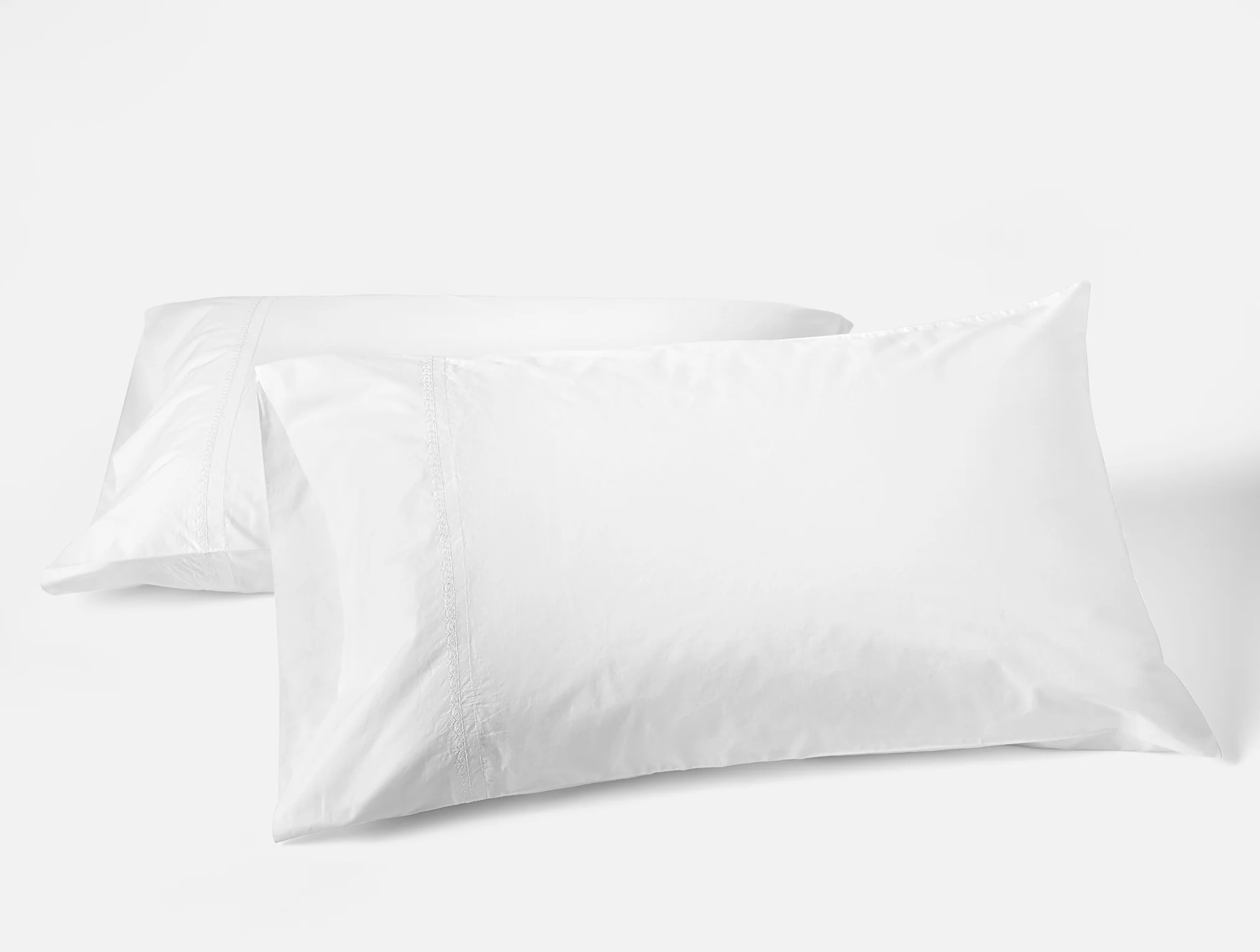 Floret Embroidered Organic Percale Pillowcases
