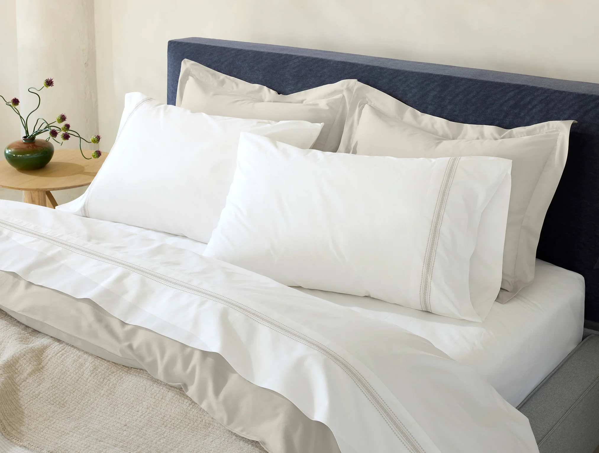 Landscape Embroidered Organic Percale Sheet Set