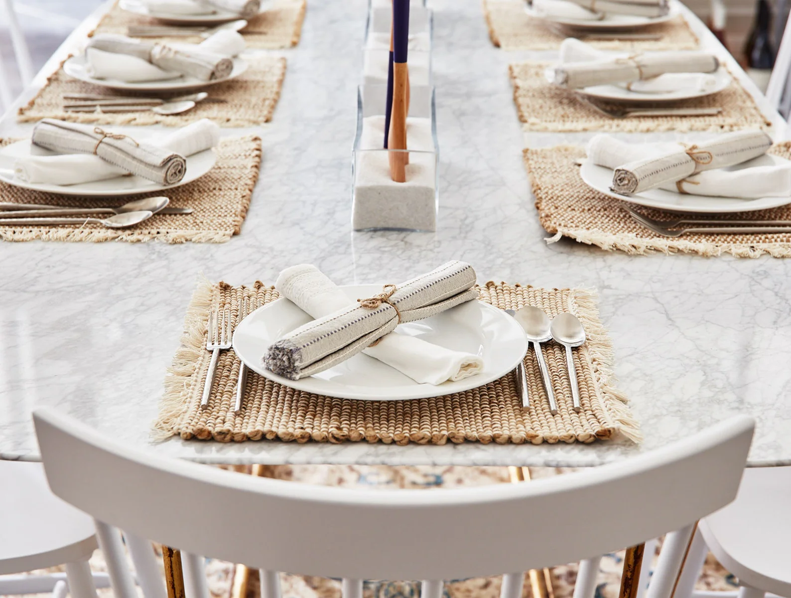 Fringe Stripe Organic Napkins, Set of 4