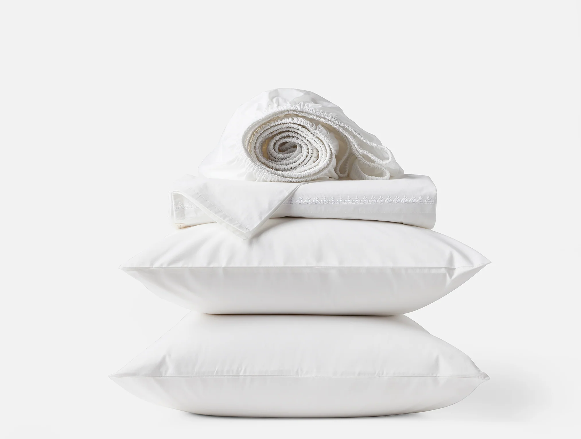 Floret Embroidered Organic Percale Sheet Set