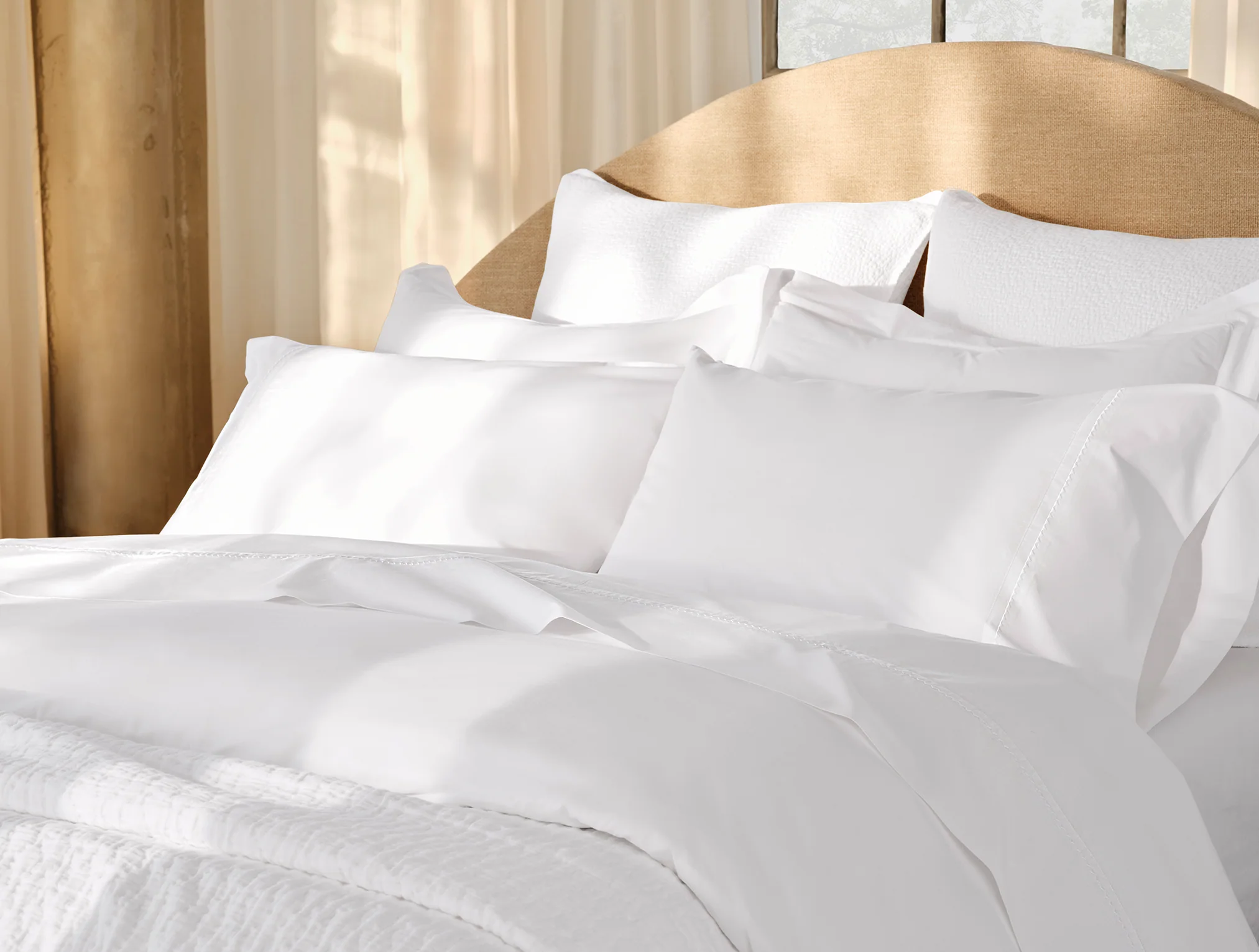 Trailing Embroidered Organic Percale Sheet Set