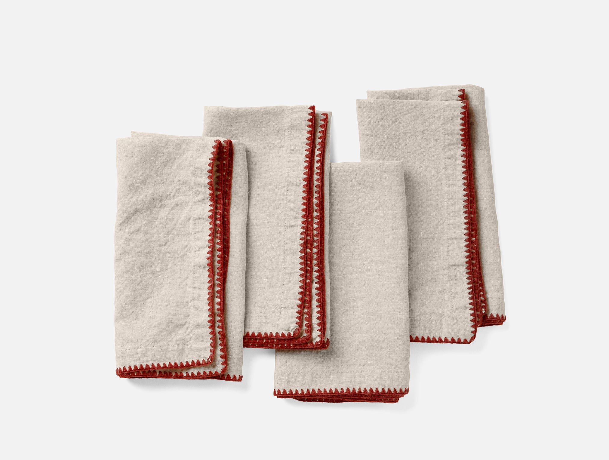Olivos Embroidered Organic Linen Napkins