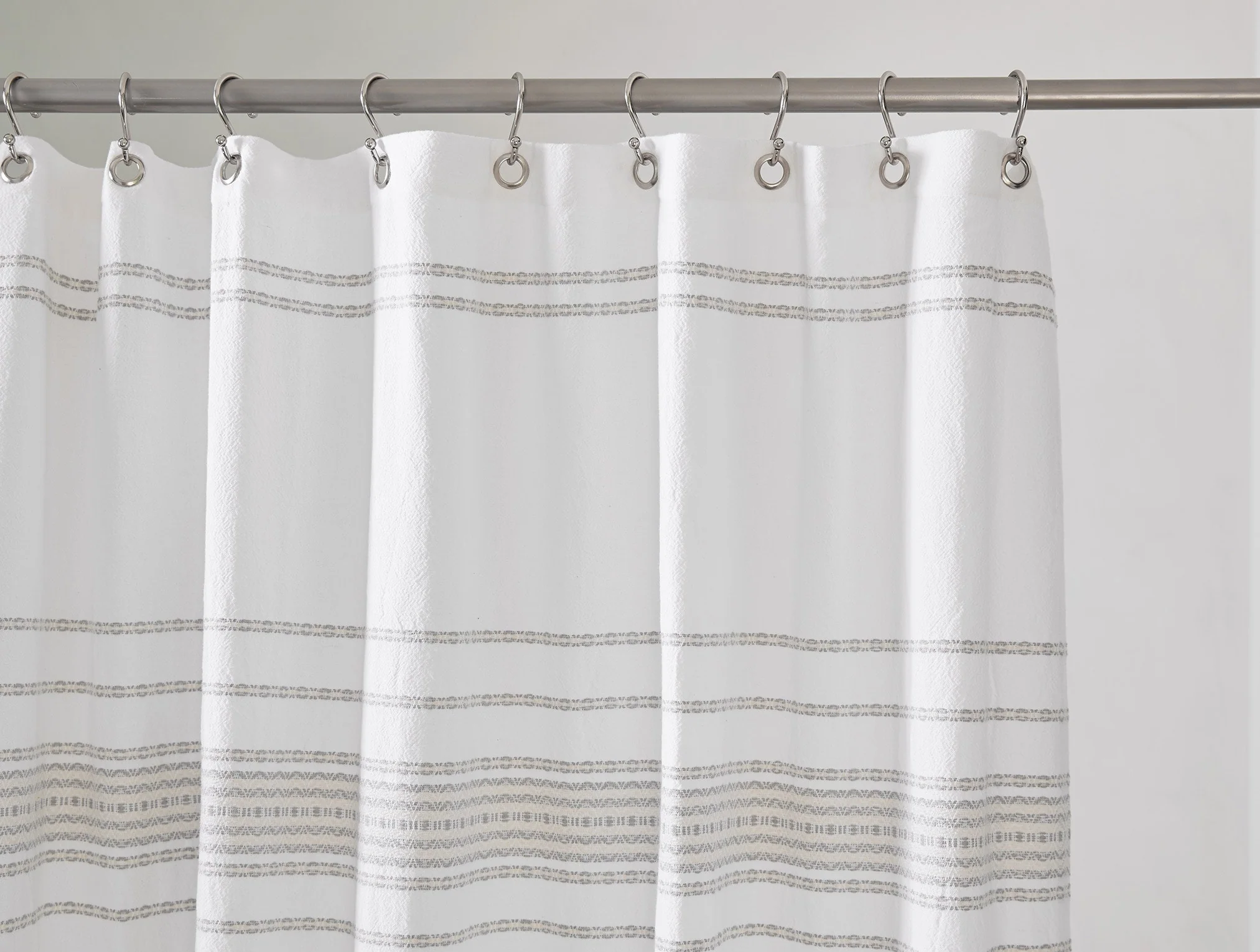 Rippled Stripe Organic Shower Curtain
