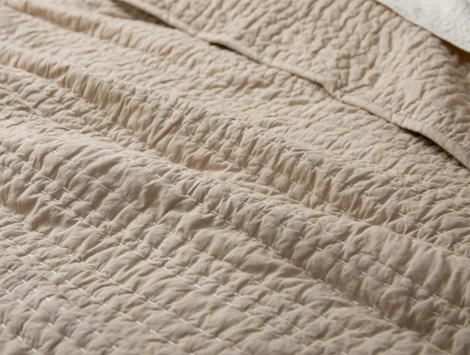 Channel Handstitched Organic Quilt