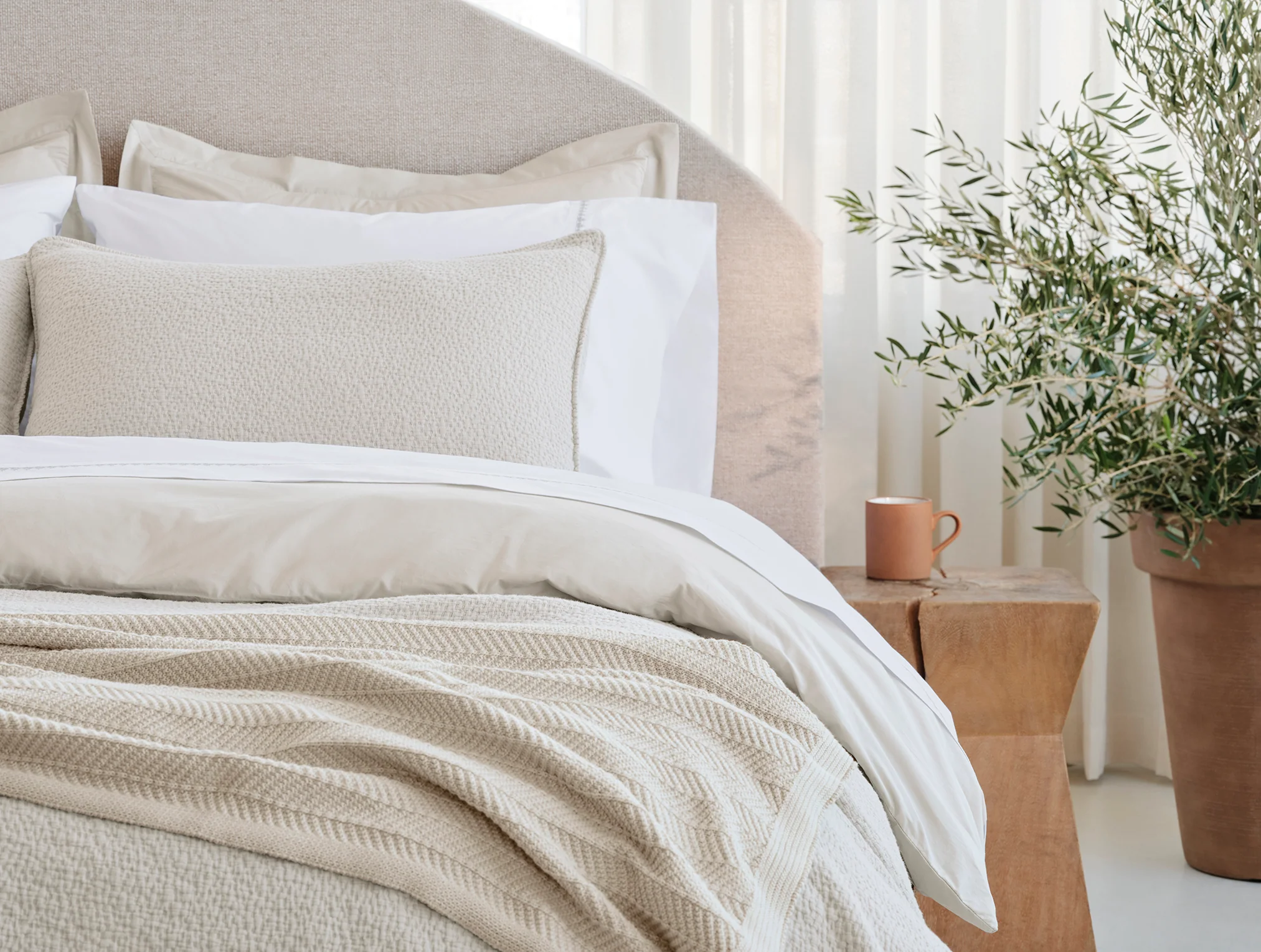 Floret Embroidered Organic Percale Sheet Set