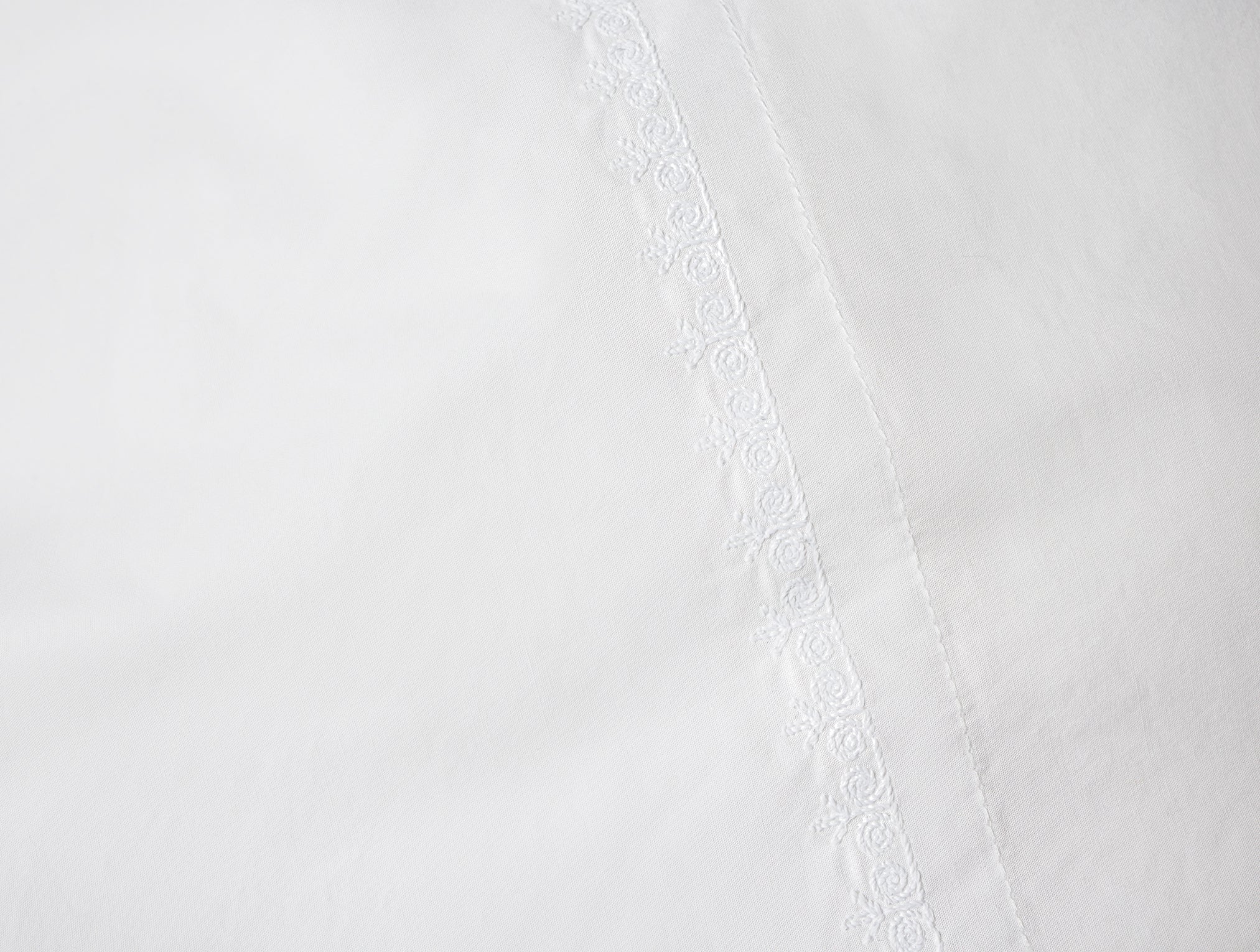 Floret Embroidered Organic Percale Sheet Set