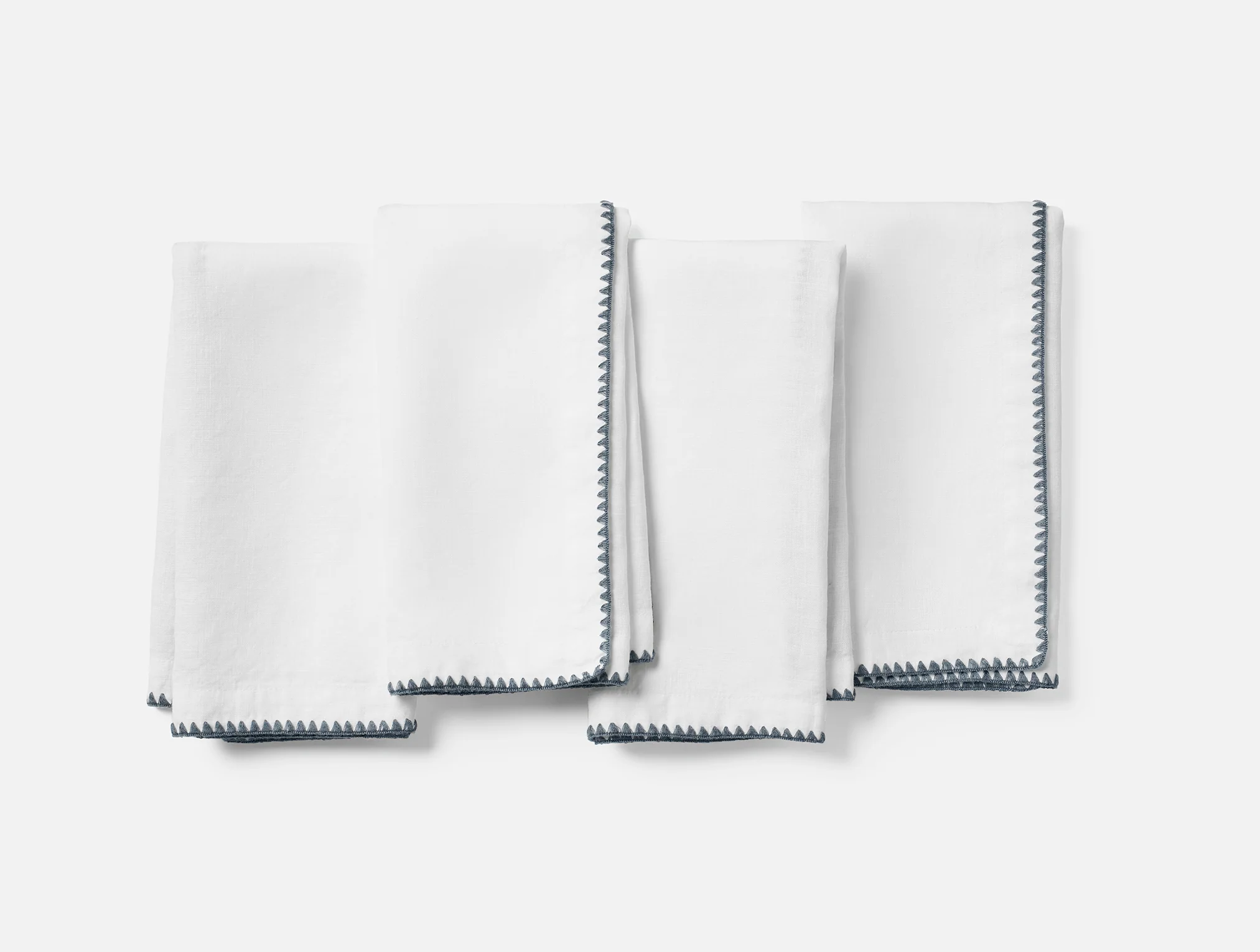 Olivos Embroidered Organic Linen Napkins