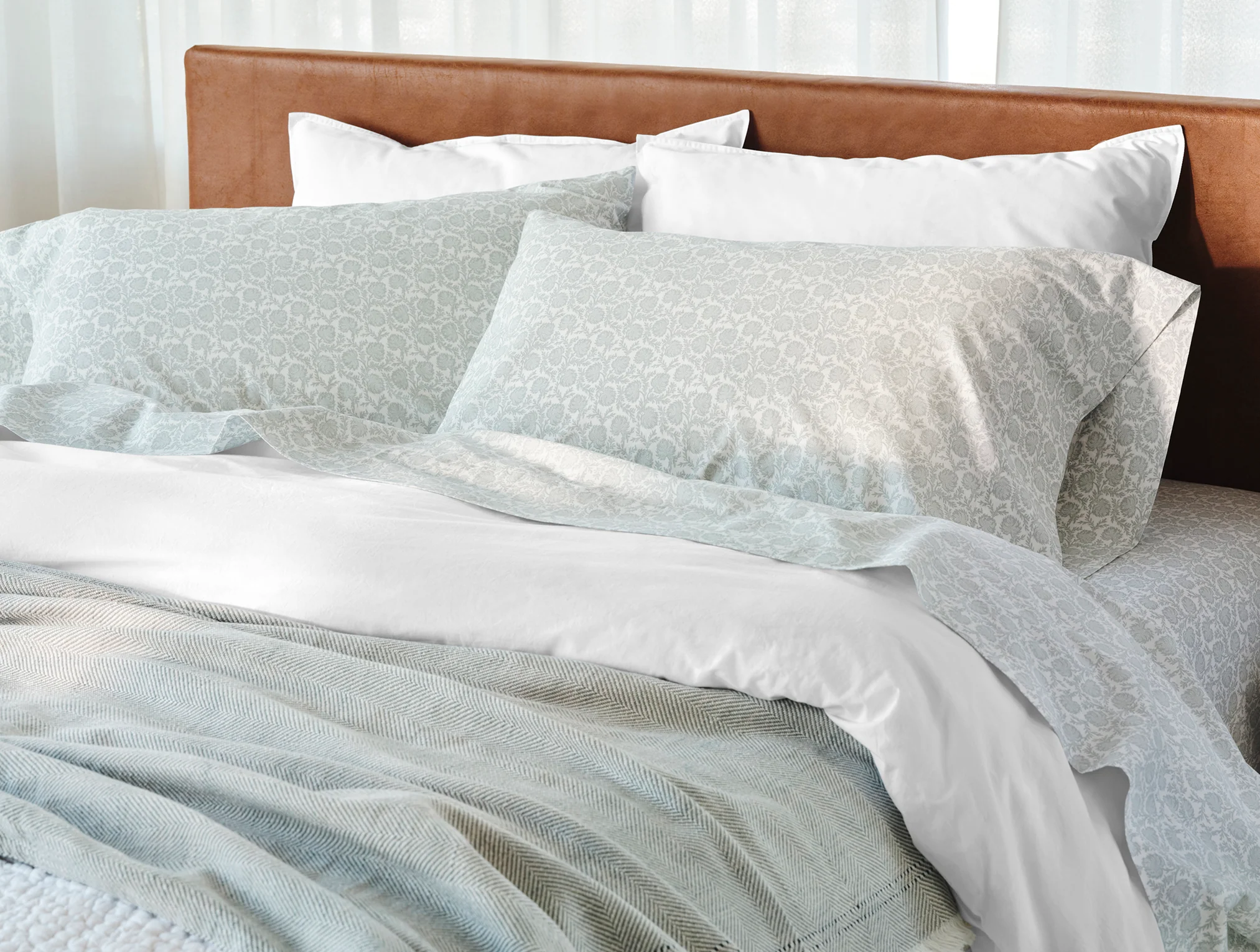 Organic Print Percale Sheet Set