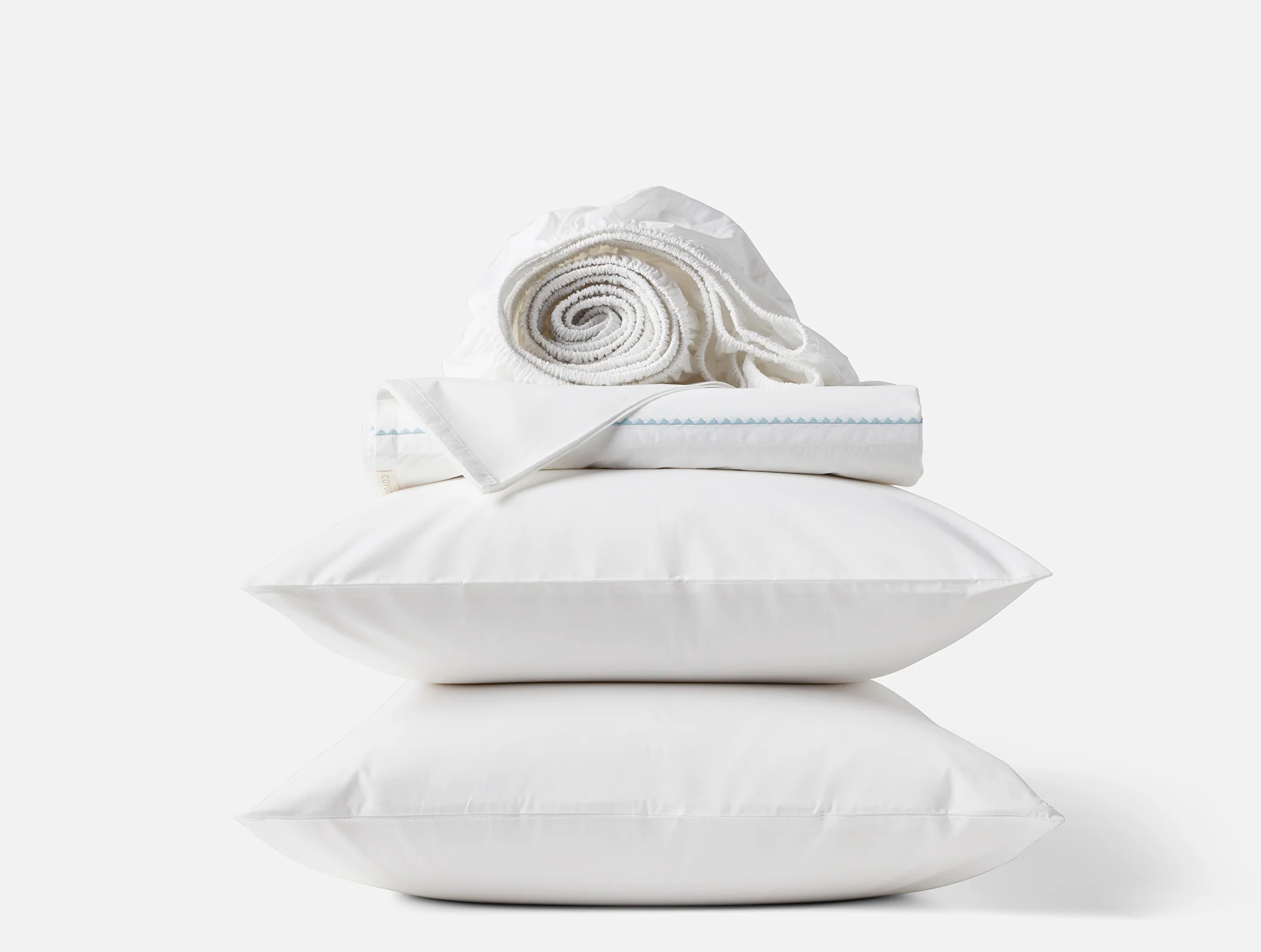Trailing Embroidered Organic Percale Sheet Set