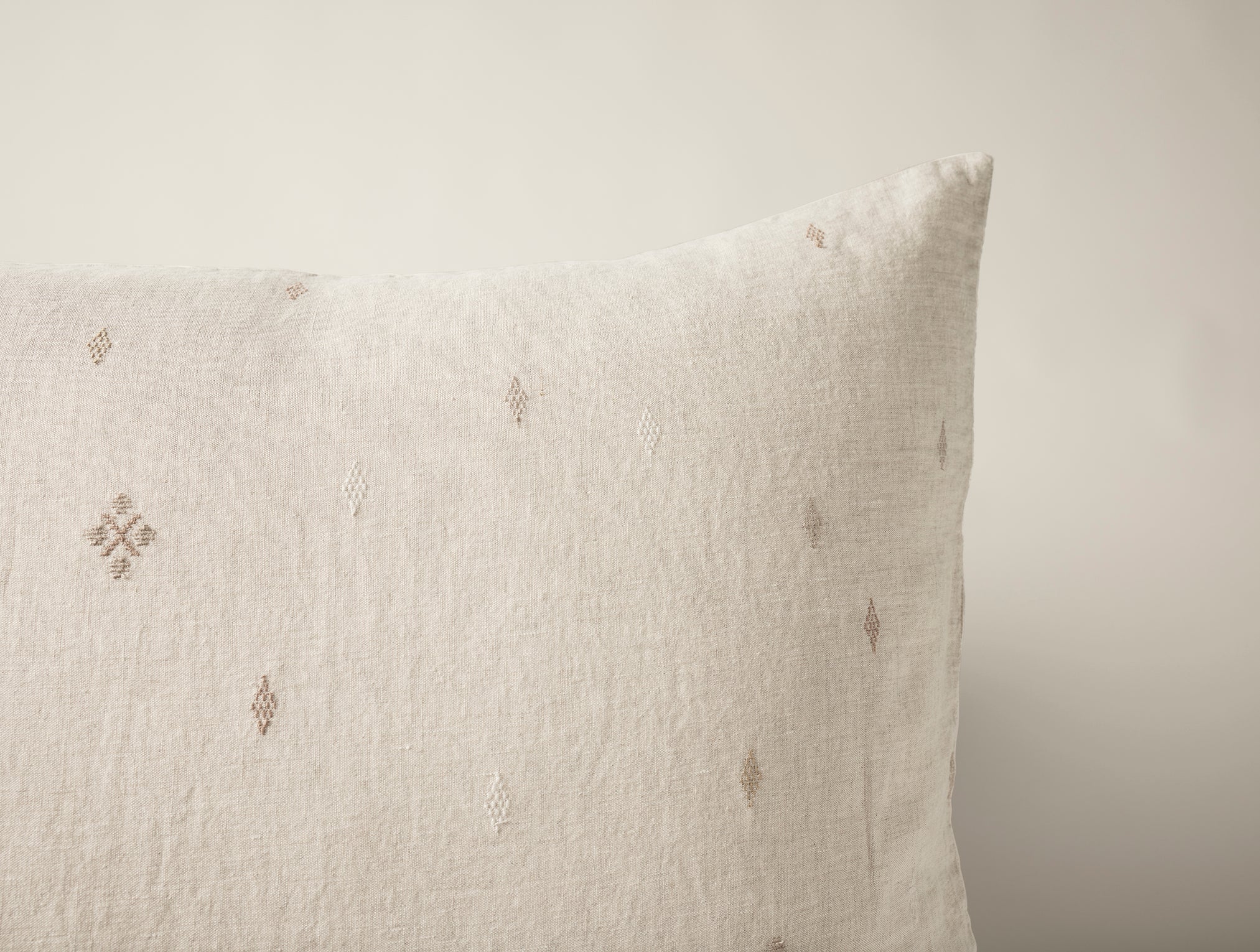 Cambria Embroidered Organic Linen Sham