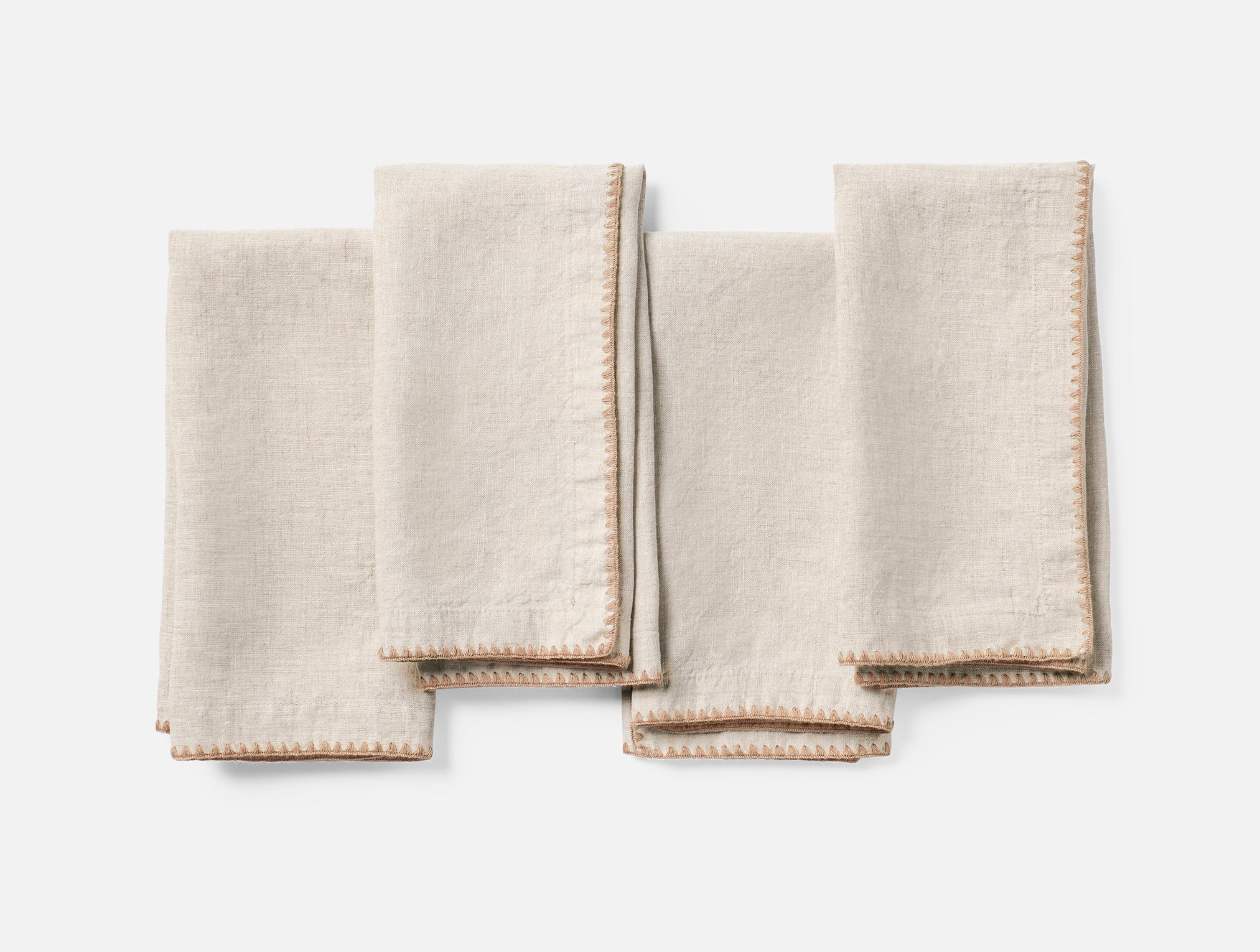 Olivos Embroidered Organic Linen Napkins