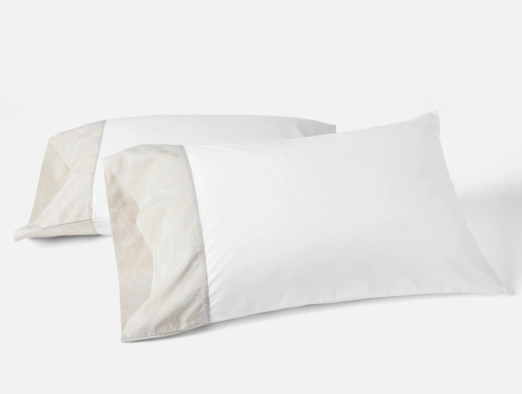 Heritage Organic Percale Jacquard Border Pillowcases