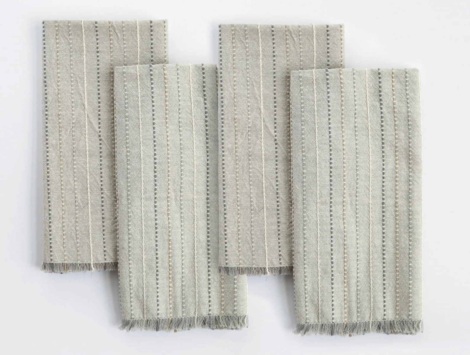 Fringe Stripe Organic Napkins, Set of 4