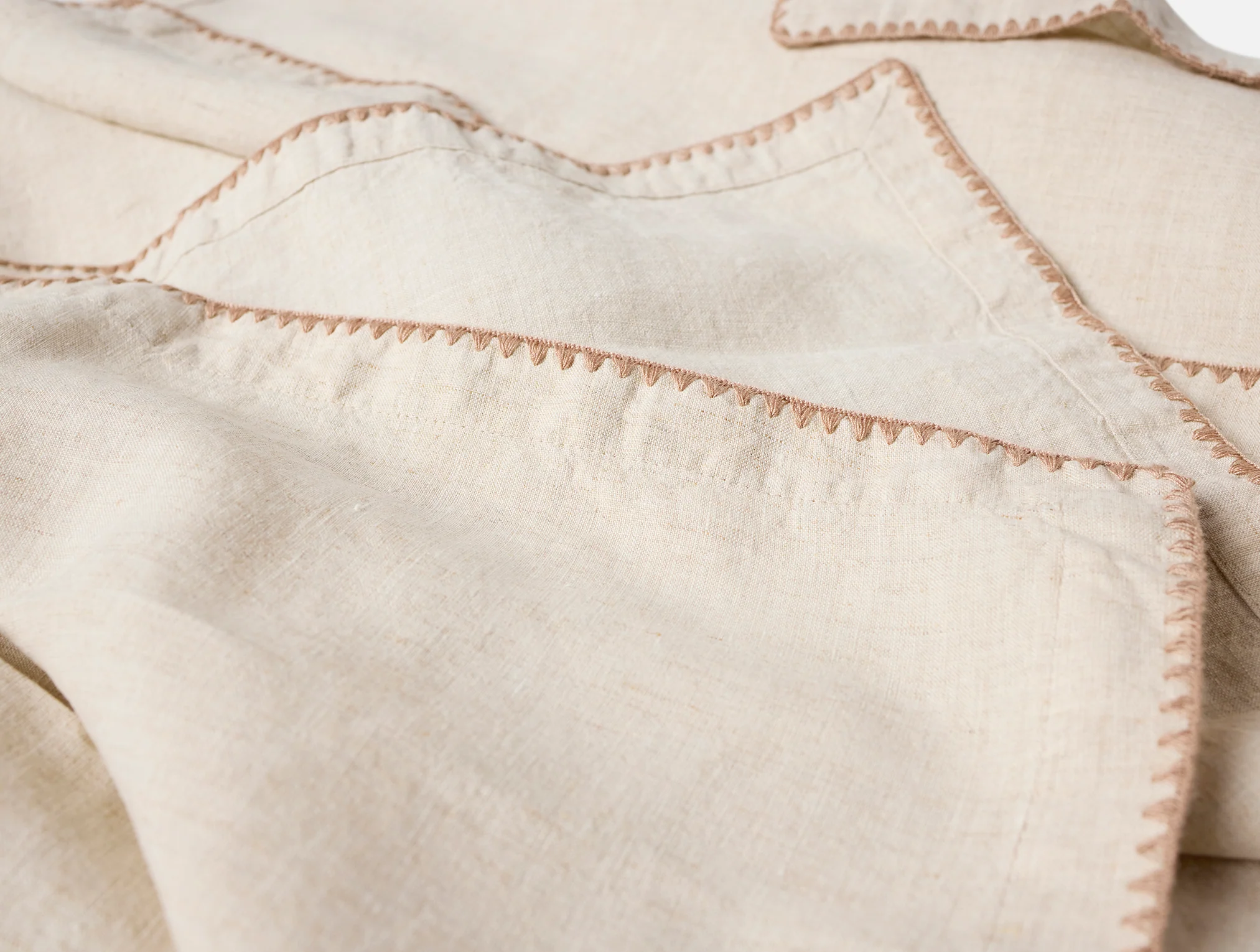 Olivos Embroidered Organic Linen Napkins