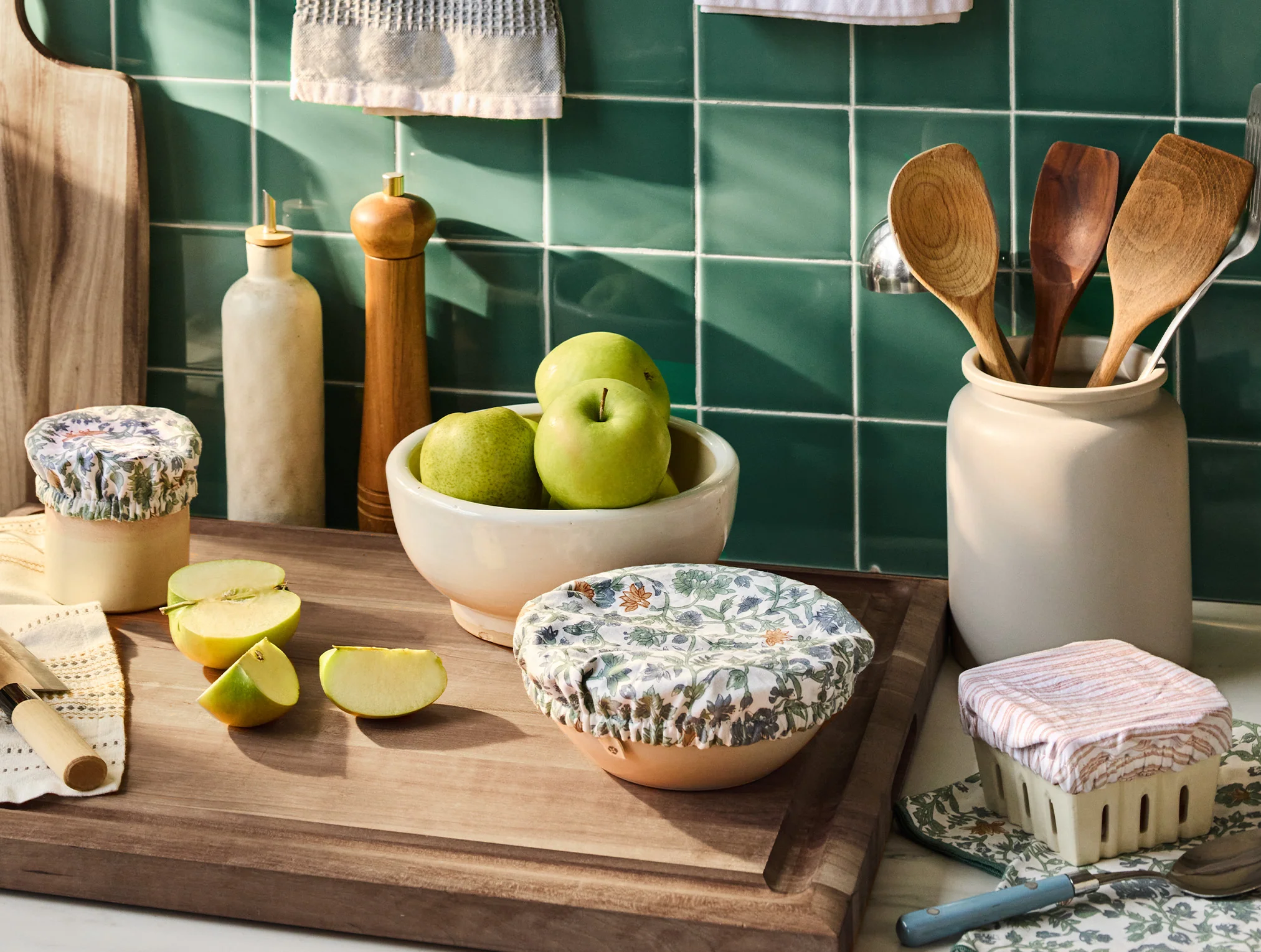 Organic Print Percale Napkins, Set of 4