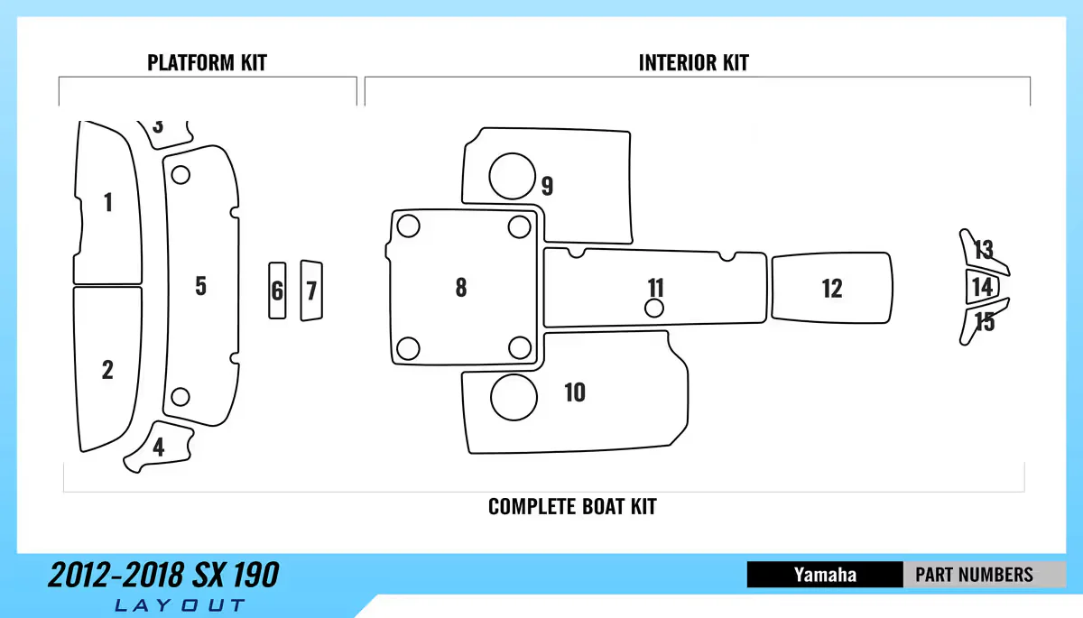 2012-2018 | Yamaha | SX 190 – Custom EVA Foam Marine Flooring Kit - HXBYX