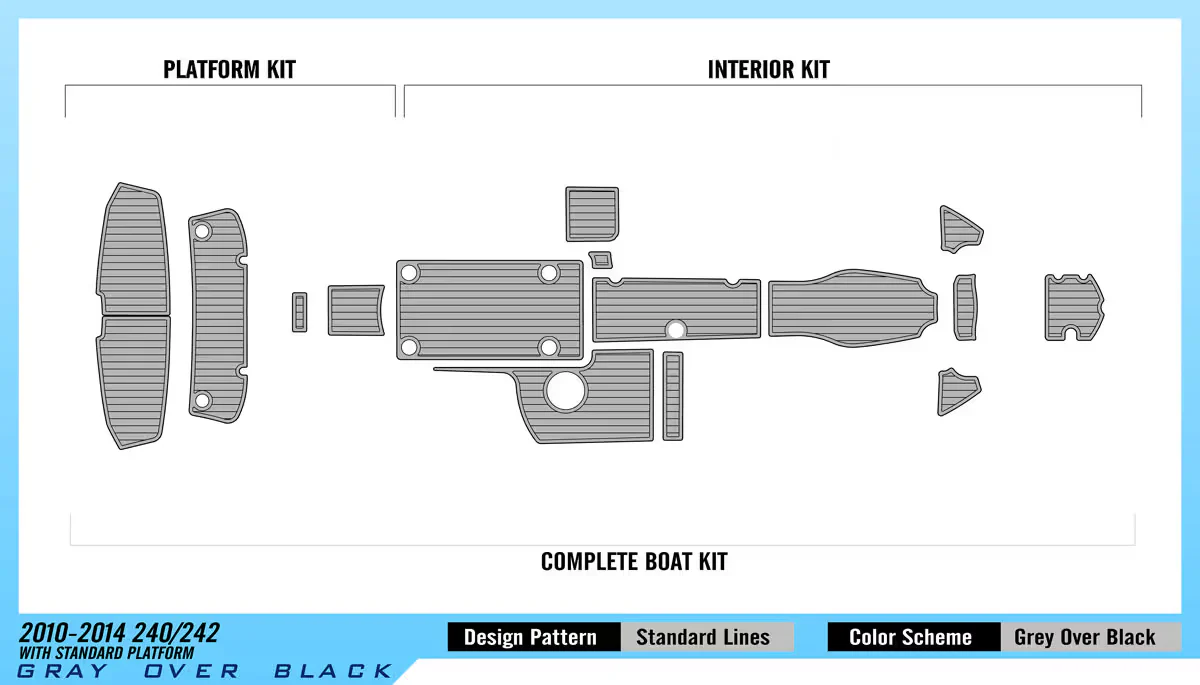 2010-2014 | Yamaha | 240/242 with Standard Platform – Custom EVA Foam Marine Flooring Kit - HXBYX