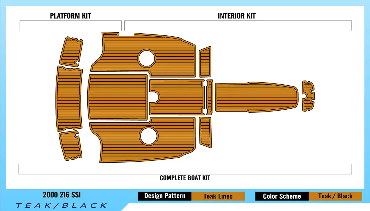 2000 | Chaparral | 216 SSI - Custom EVA Foam Boat Flooring Kit - HXBYX