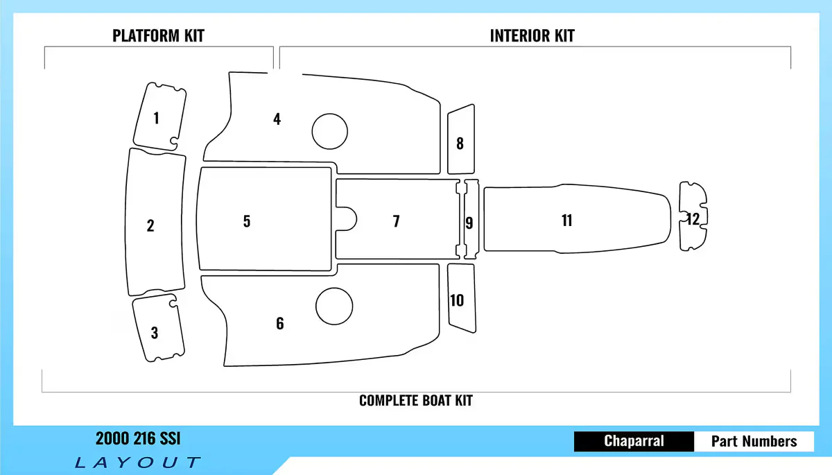 2000 | Chaparral | 216 SSI - Custom EVA Foam Boat Flooring Kit - HXBYX
