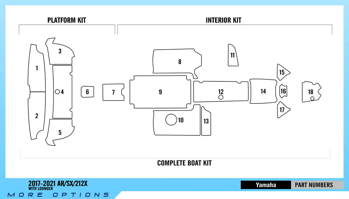 2017-2021 | Yamaha | AR/SX/212X with Lounger – Custom EVA Foam Marine Flooring Kit - HXBYX