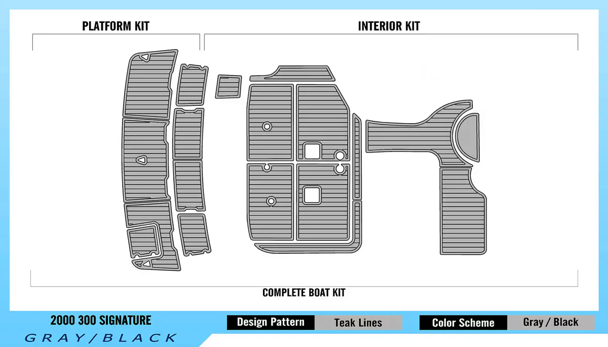 2000 | Chaparral | 300 Signature - Custom EVA Foam Boat Flooring Kit - HXBYX