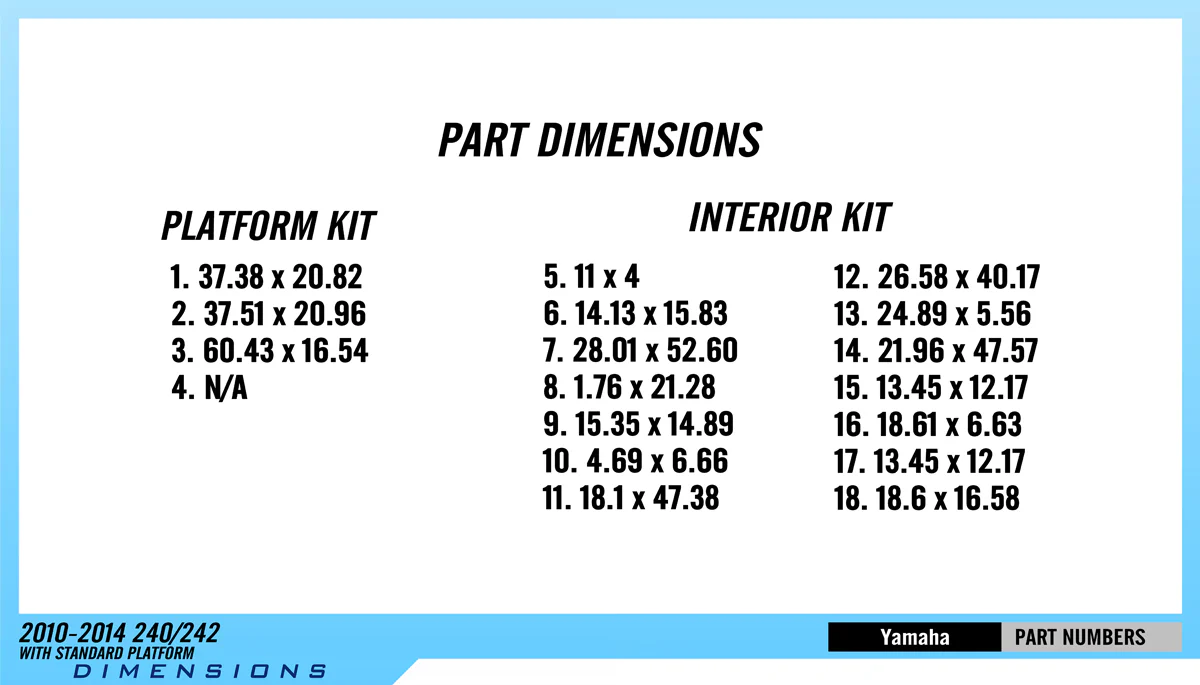 2010-2014 | Yamaha | 240/242 with Standard Platform – Custom EVA Foam Marine Flooring Kit - HXBYX