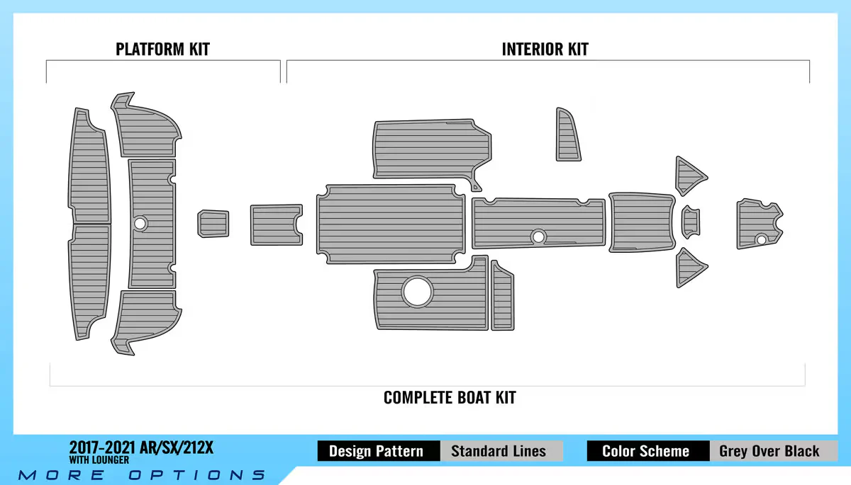 2017-2021 | Yamaha | AR/SX/212X with Lounger – Custom EVA Foam Marine Flooring Kit - HXBYX
