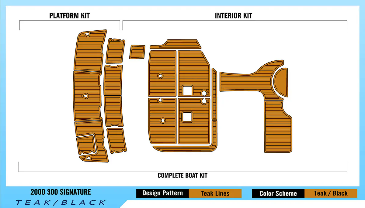 2000 | Chaparral | 300 Signature - Custom EVA Foam Boat Flooring Kit - HXBYX